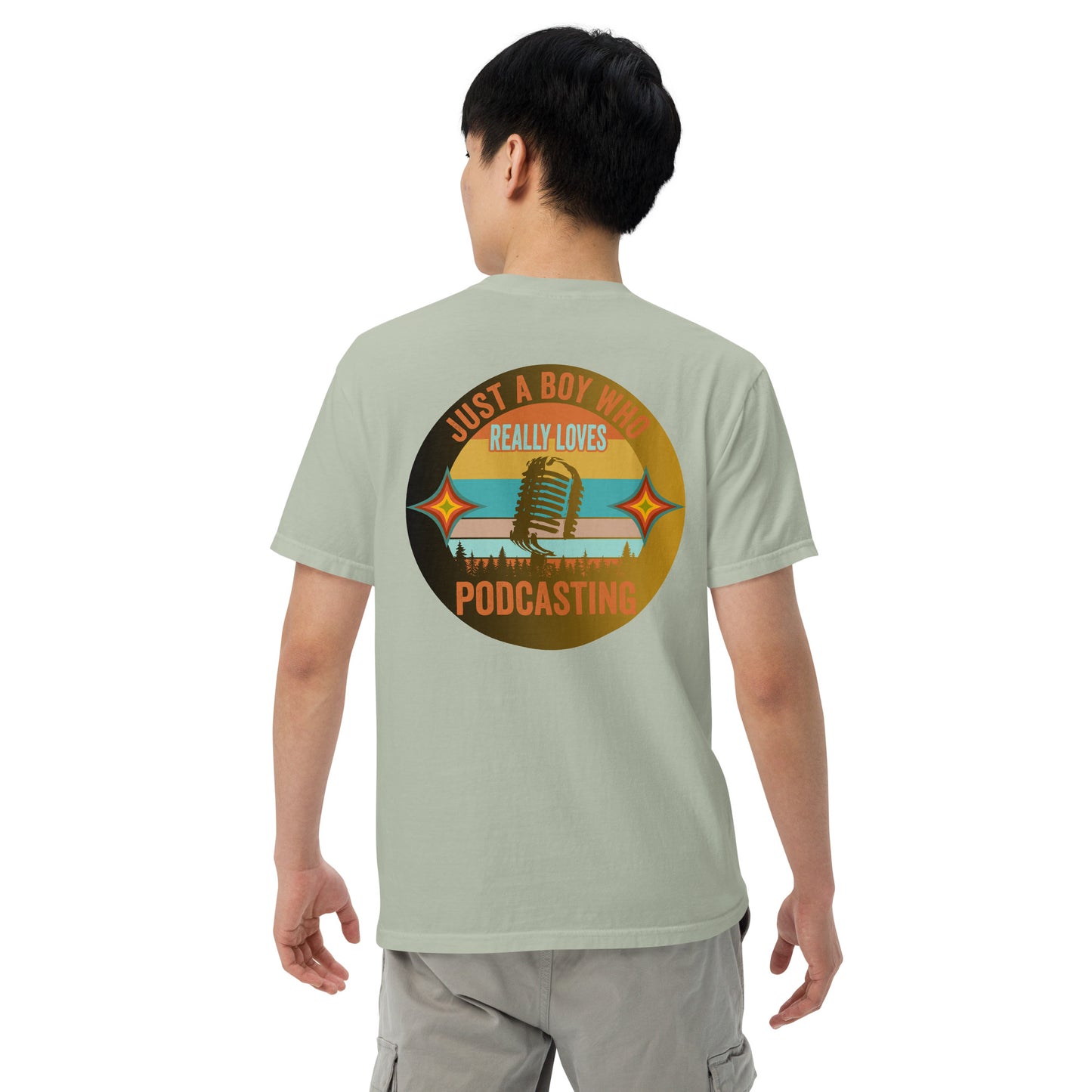Just A Boy Who Loves Podcasting: Unisex Comfort Wear/Colors Heavyweight T-Shirt