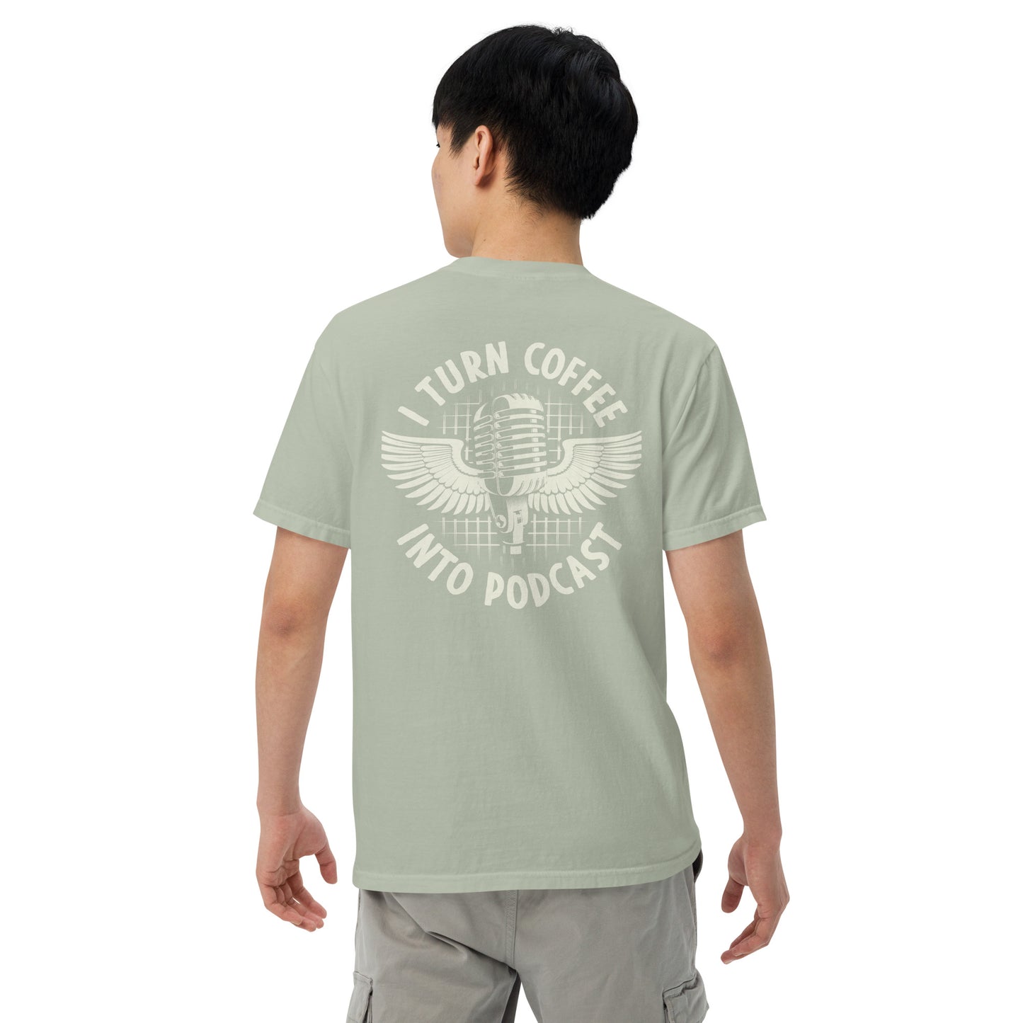 Coffee And Podcast: Unisex Comfort Wear/Colors Heavyweight T-Shirt