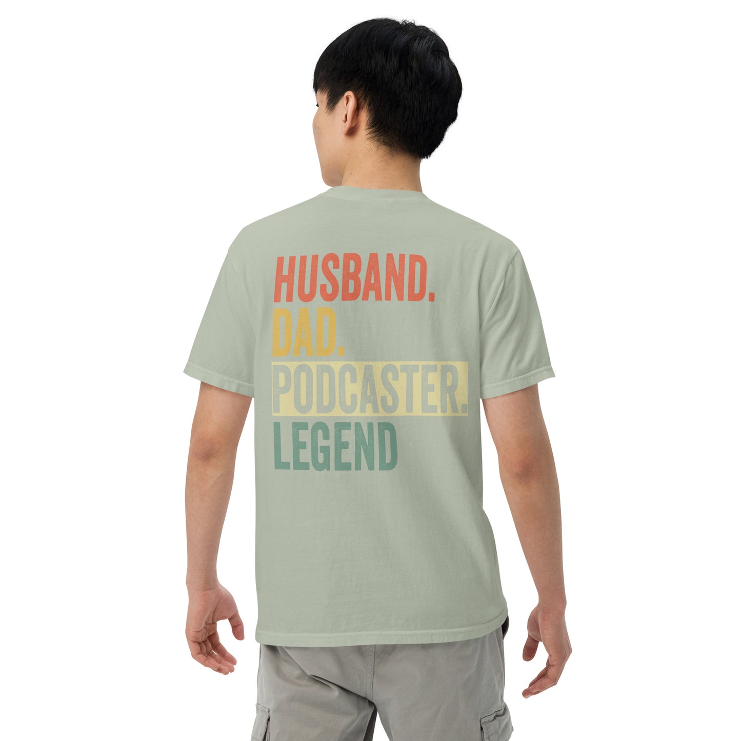 Husband Dad Podcaster: Unisex Comfort Wear/Colors Heavyweight T-Shirt