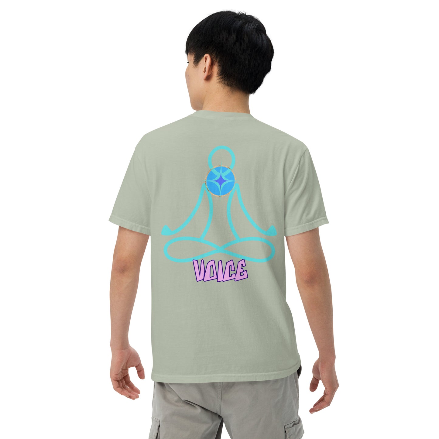 Motivational Affirmation: Yoga Throat 5th Chakra "Voice": Unisex Comfort Wear/Colors Heavyweight T-Shirt