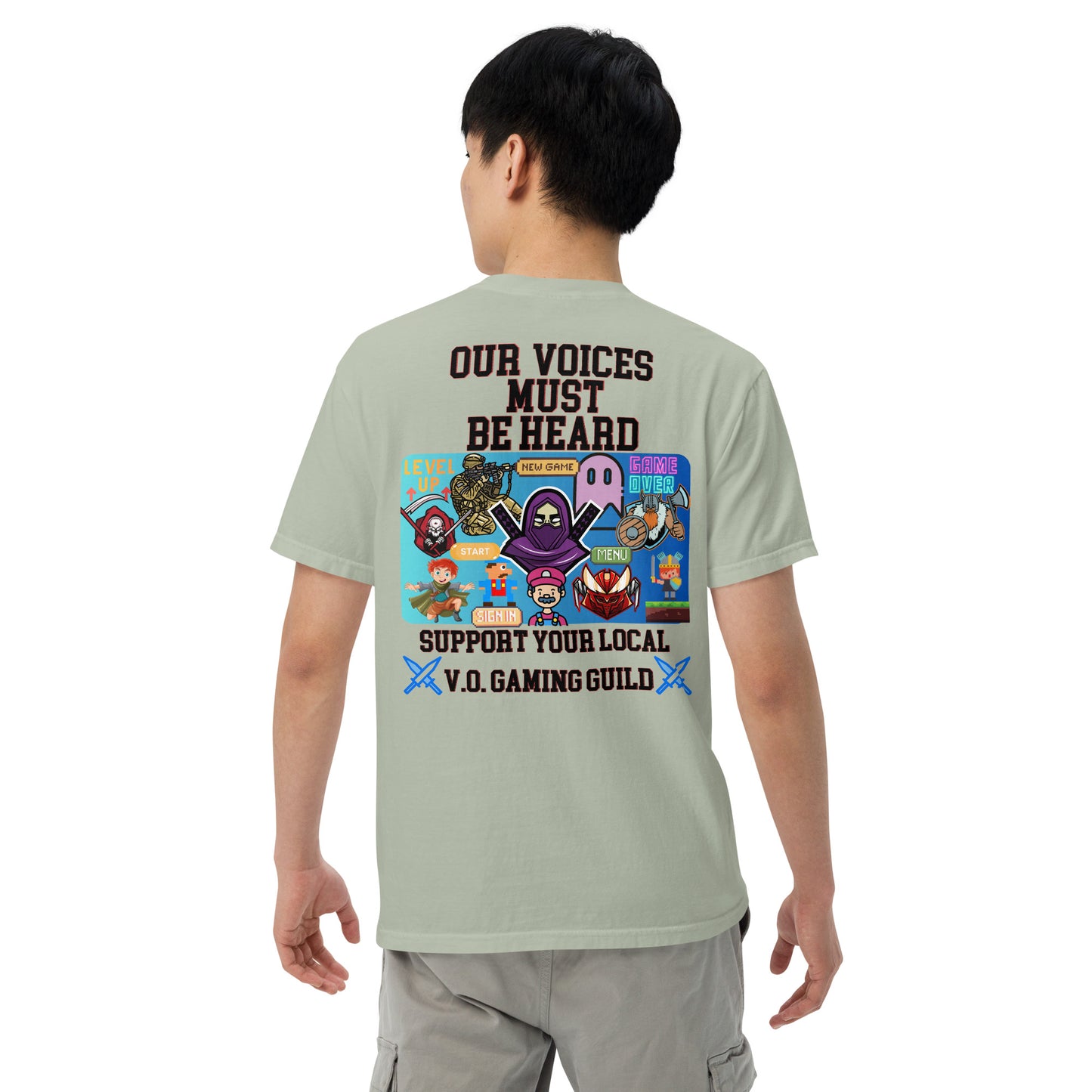 Gaming Guild "Our Voices Must Be Heard": Unisex Comfort Wear/Colors Heavyweight T-Shirt