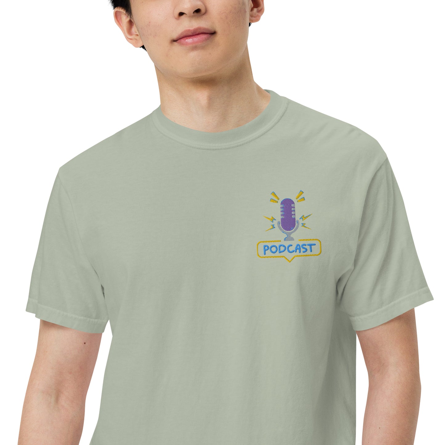 Coffee And Podcast: Unisex Comfort Wear/Colors Heavyweight T-Shirt