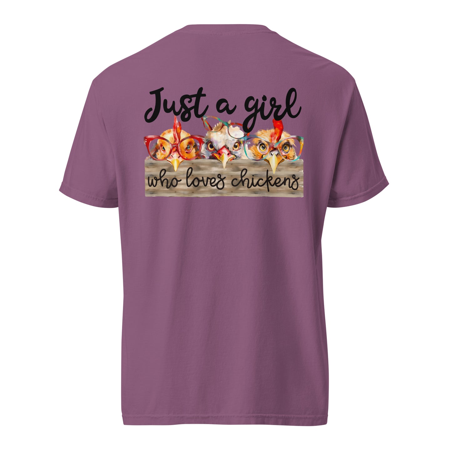 Cute Country Girl Fun Chickens: Unisex Comfort Wear/Colors Heavyweight T-Shirt