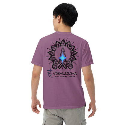 Motivational Yoga 5th Throat &quot;Voice&quot; Vishuddha: Unisex Comfort Wear/Colors Heavyweight T-Shirt