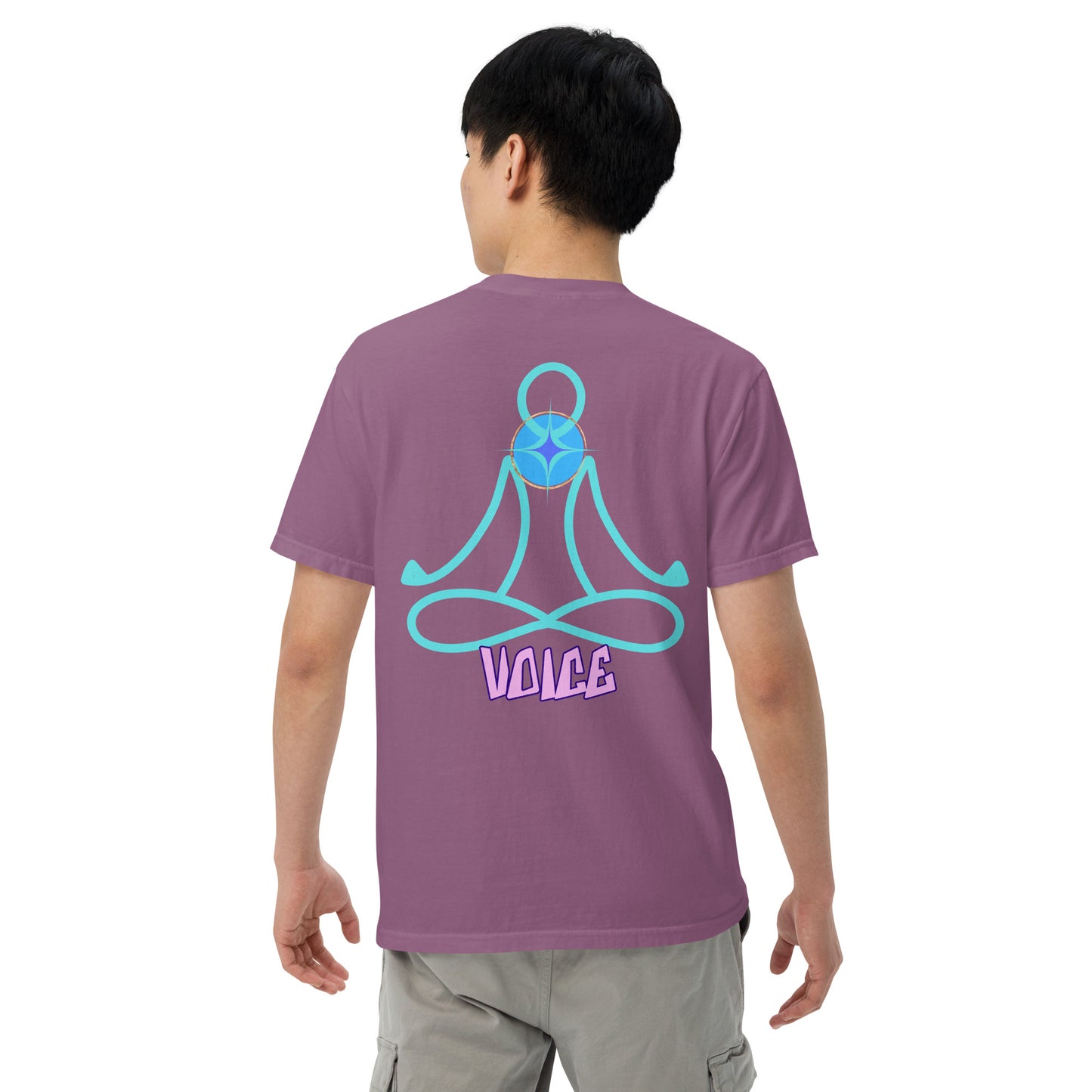 Motivational Affirmation: Yoga Throat 5th Chakra "Voice": Unisex Comfort Wear/Colors Heavyweight T-Shirt