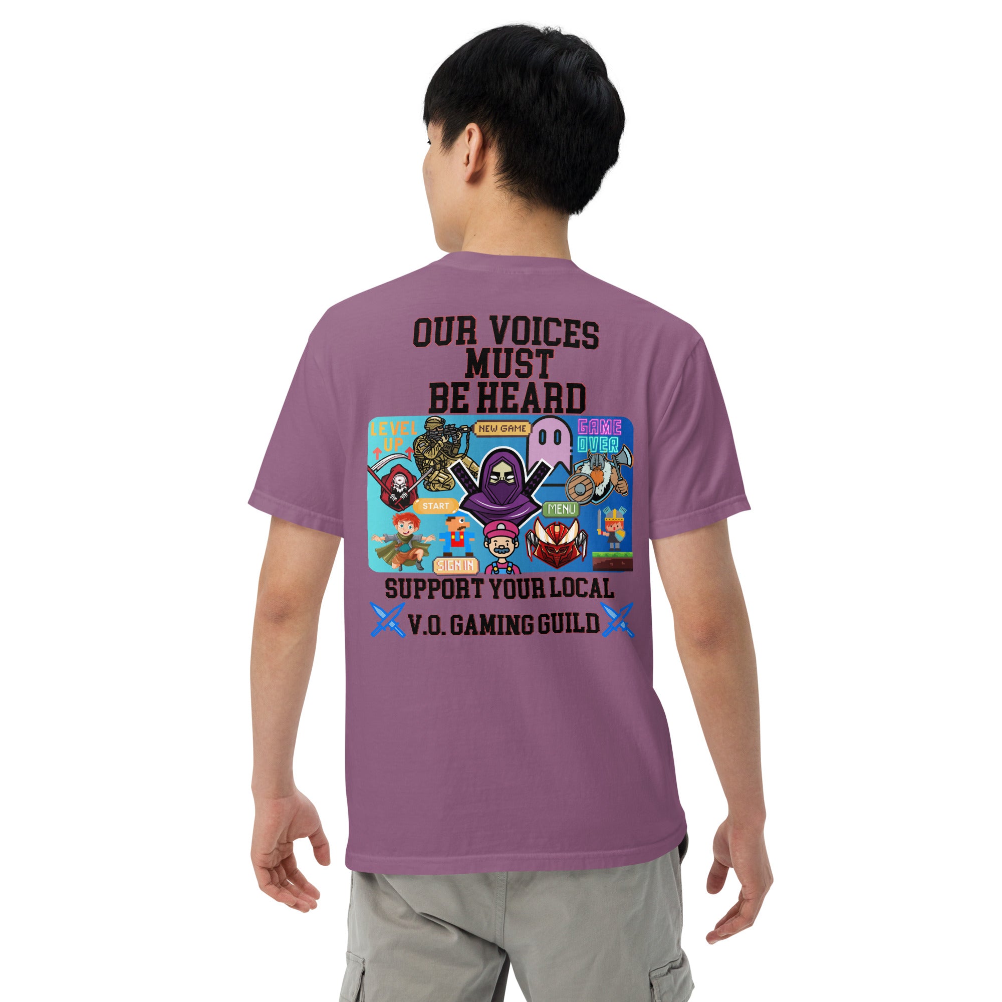 Gaming Guild &quot;Our Voices Must Be Heard&quot;: Unisex Comfort Wear/Colors Heavyweight T-Shirt