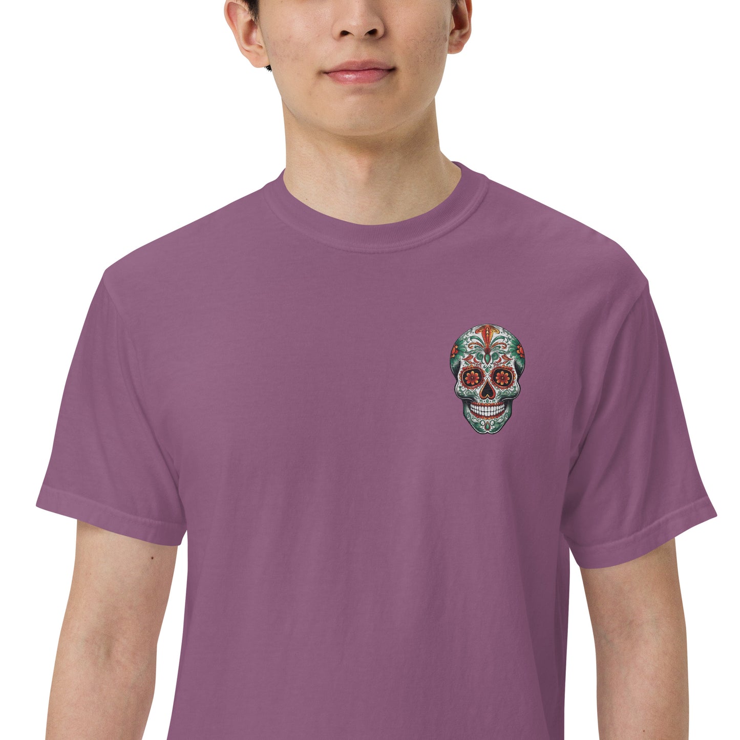 SOTVO Skeleton Sugar Skull Feelin' Spicy Narrator: Unisex Comfort Wear/Colors Heavyweight T-Shirt