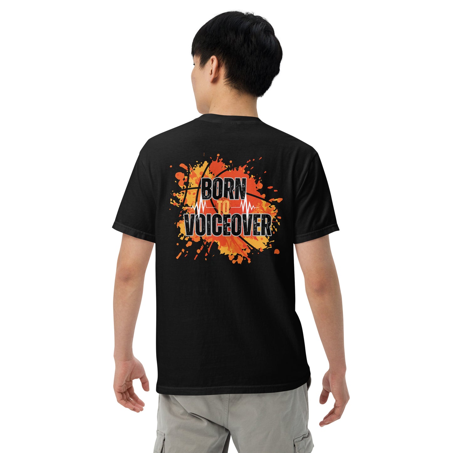 SOTVO Booth Wear: Born To Voiceover Basketball: Unisex Comfort Wear/Colors Heavyweight T-Shirt