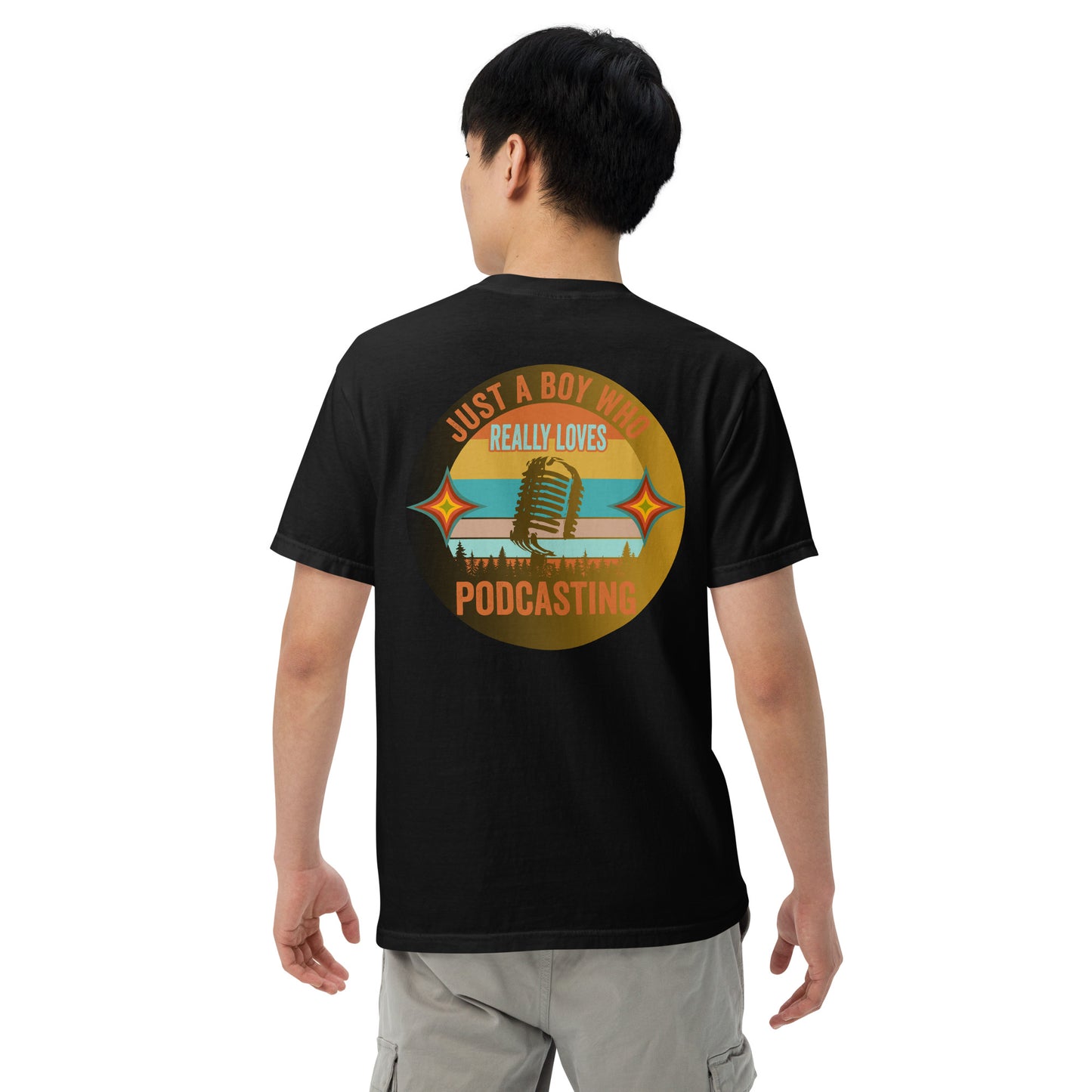 Just A Boy Who Loves Podcasting: Unisex Comfort Wear/Colors Heavyweight T-Shirt