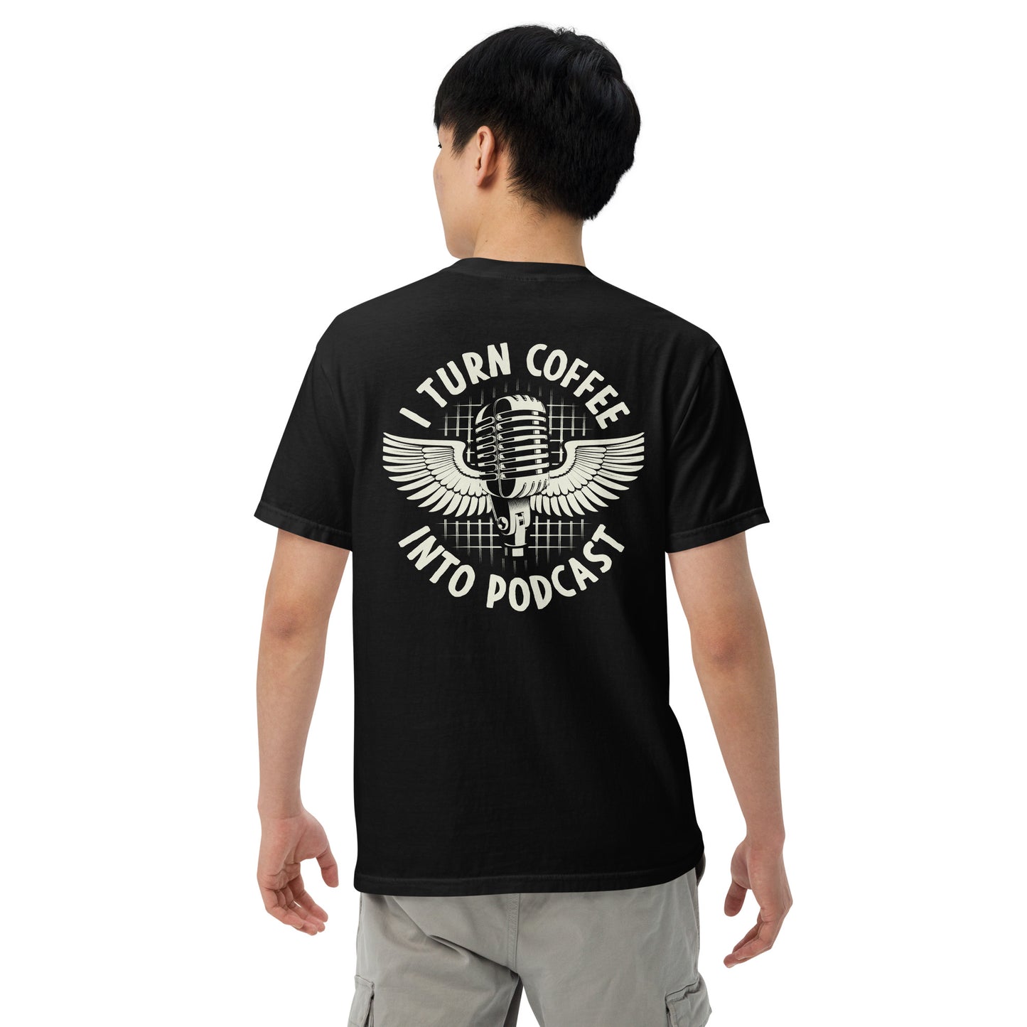 Coffee And Podcast: Unisex Comfort Wear/Colors Heavyweight T-Shirt