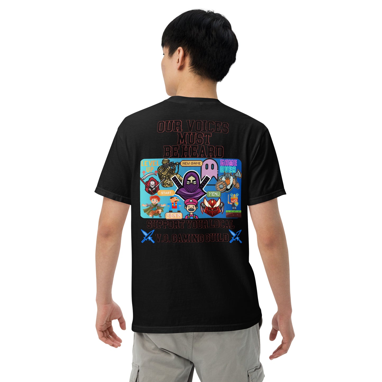Gaming Guild "Our Voices Must Be Heard": Unisex Comfort Wear/Colors Heavyweight T-Shirt