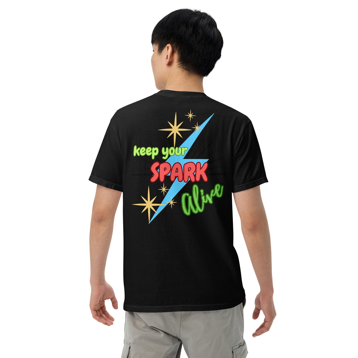 Motivational Affirmation &quot;Keep Your Spark Alive&quot;: Unisex Comfort Wear/Colors Heavyweight T-Shirt