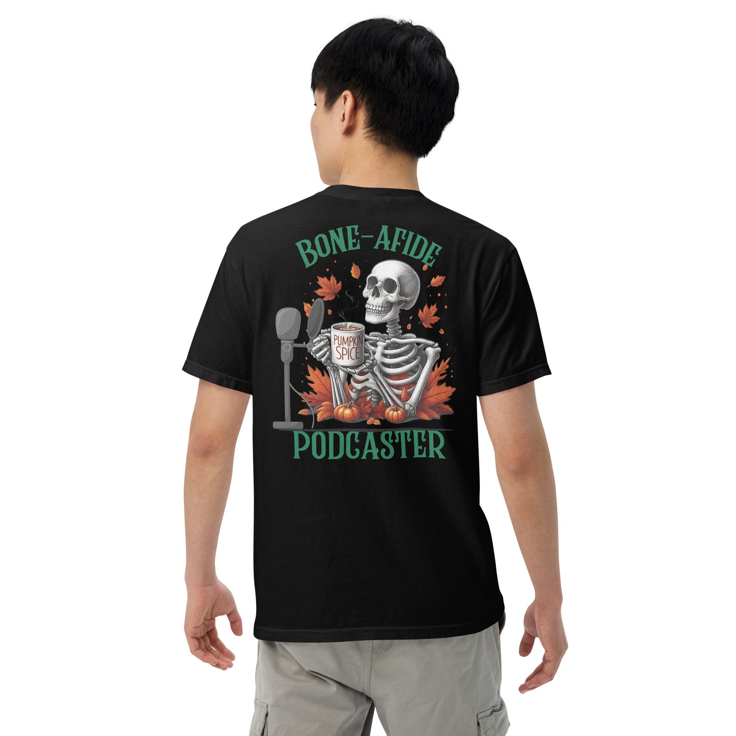 SOTVO Skeleton Sugar Skull Bone-afide Podcaster: Unisex Comfort Wear/Colors Heavyweight T-Shirt