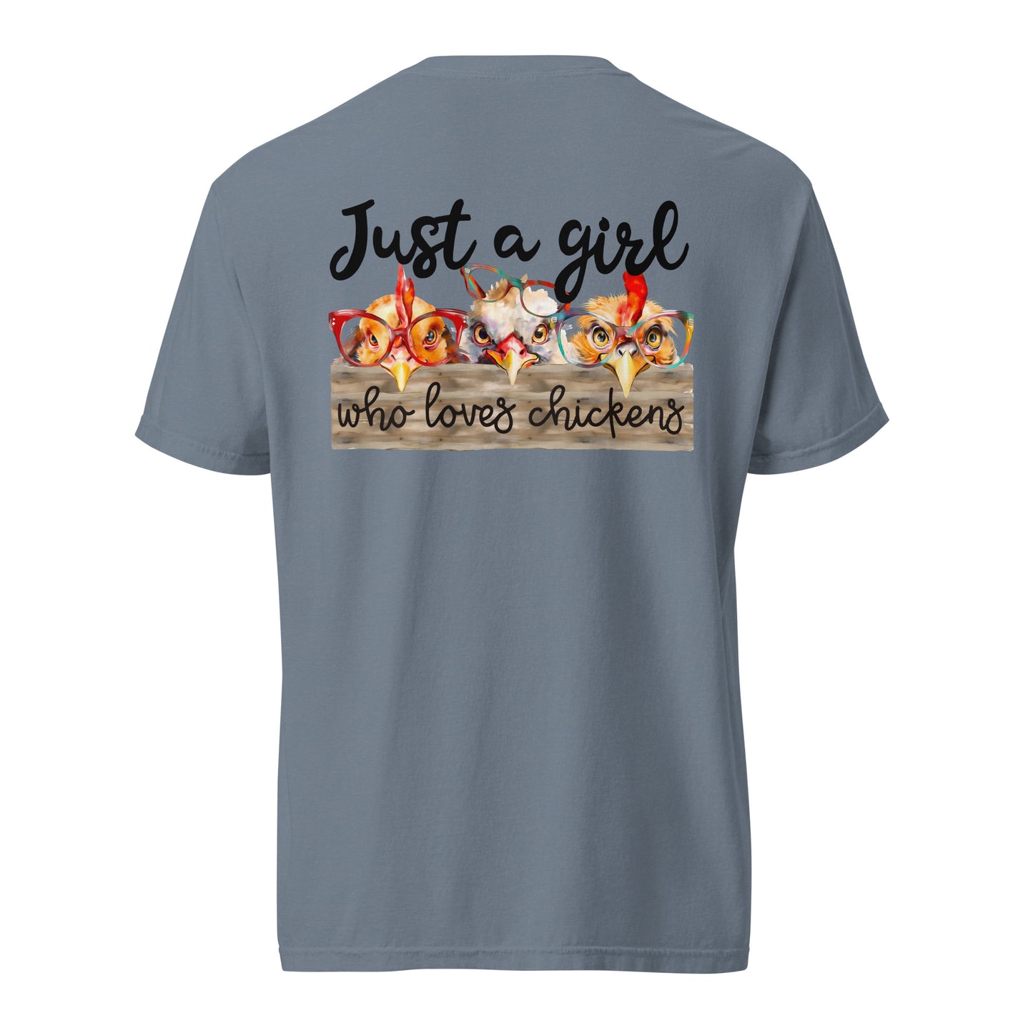 Cute Country Girl Fun Chickens: Unisex Comfort Wear/Colors Heavyweight T-Shirt