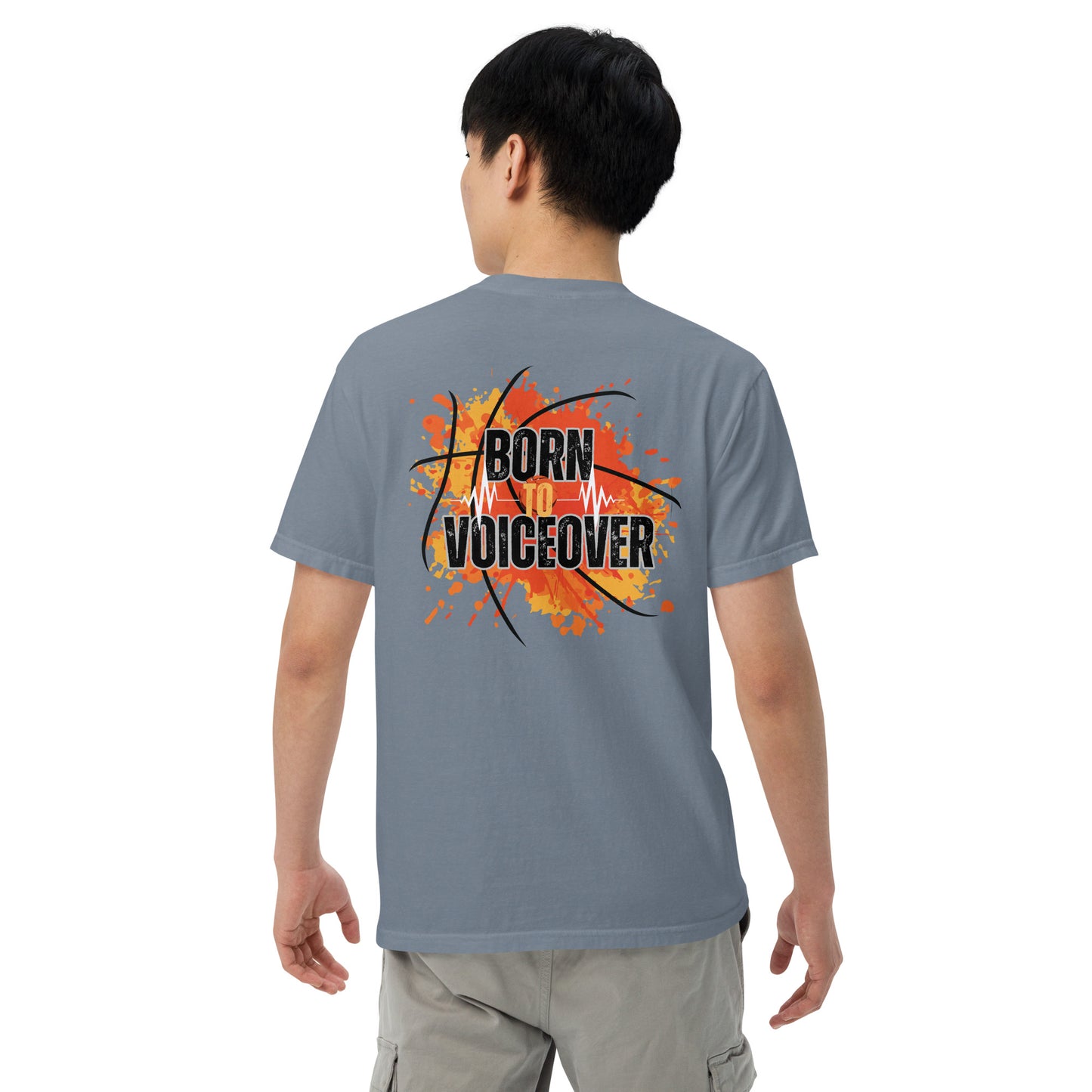 SOTVO Booth Wear: Born To Voiceover Basketball: Unisex Comfort Wear/Colors Heavyweight T-Shirt