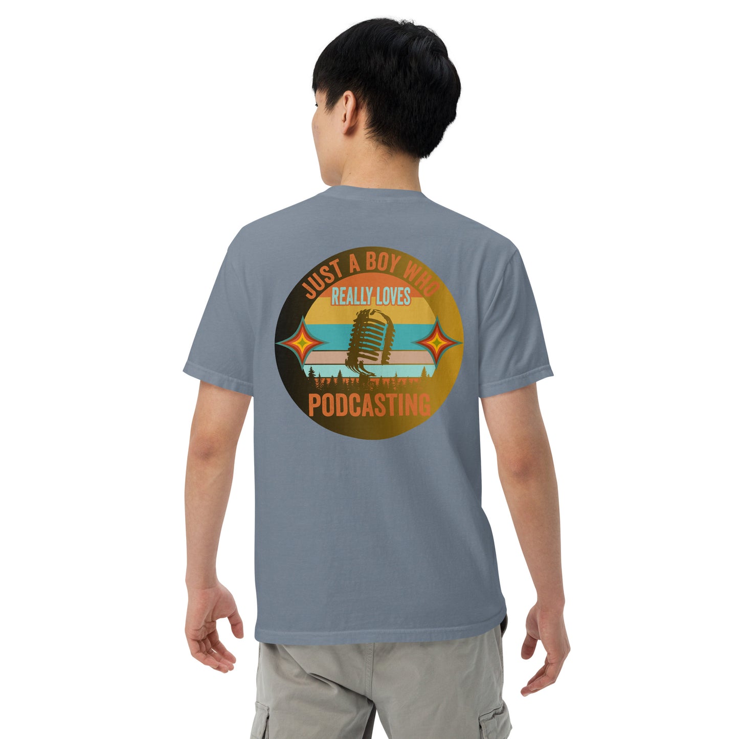 Just A Boy Who Loves Podcasting: Unisex Comfort Wear/Colors Heavyweight T-Shirt
