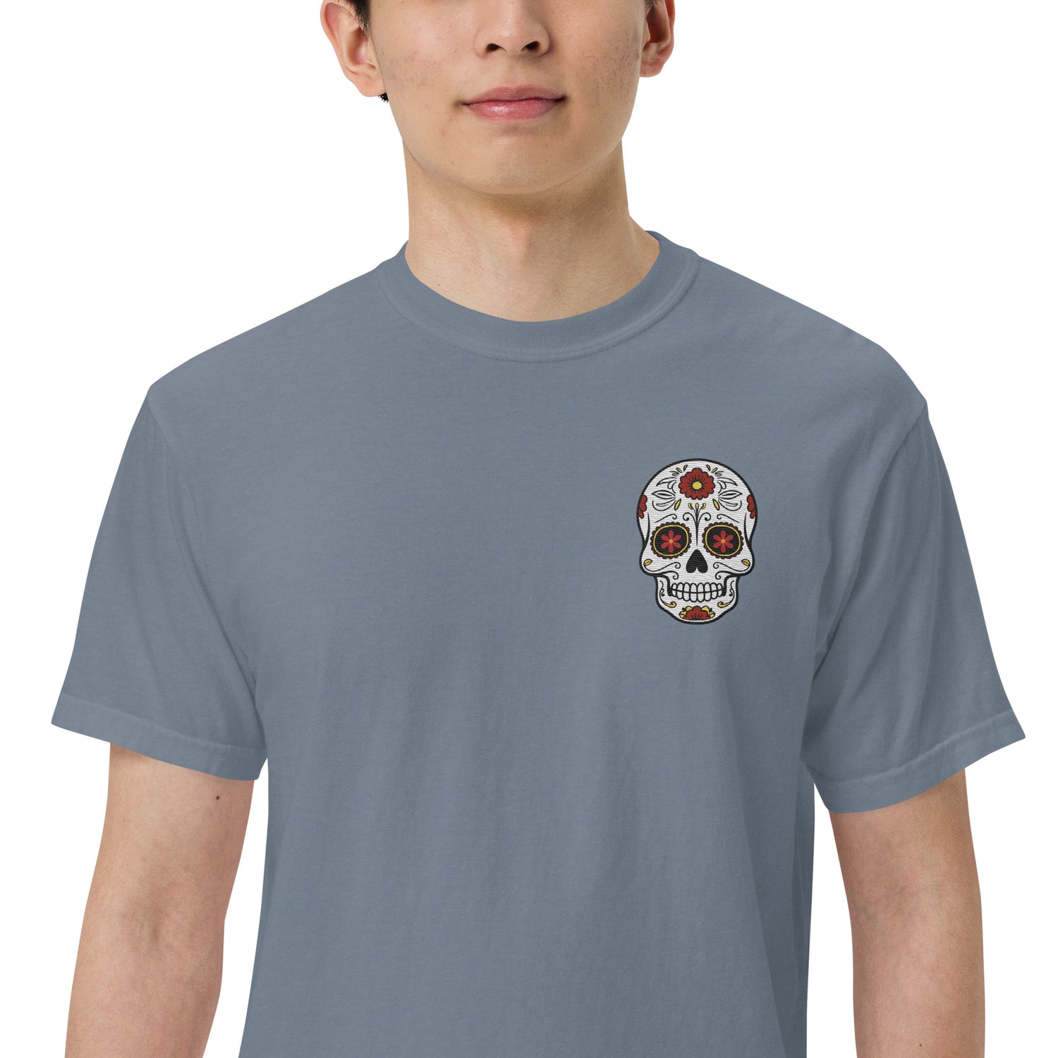 SOTVO Skeleton Sugar Skull Bone-afide Coffee Break: Unisex Comfort Wear/Colors Heavyweight T-Shirt