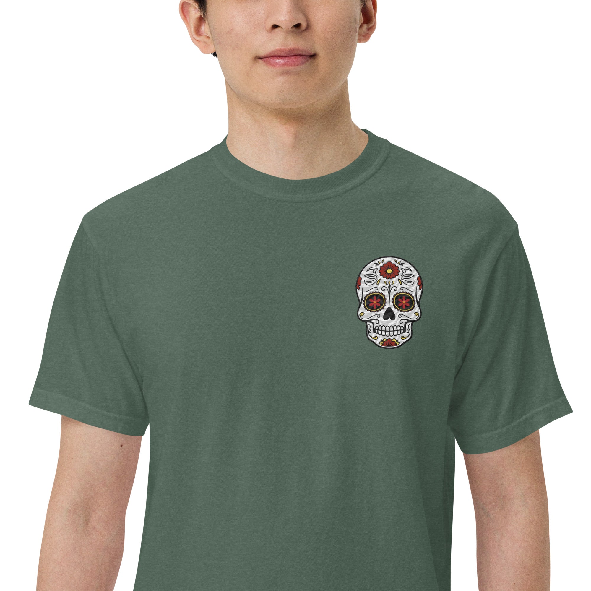 SOTVO Skeleton Sugar Skull Bone-afide Coffee Break: Unisex Comfort Wear/Colors Heavyweight T-Shirt