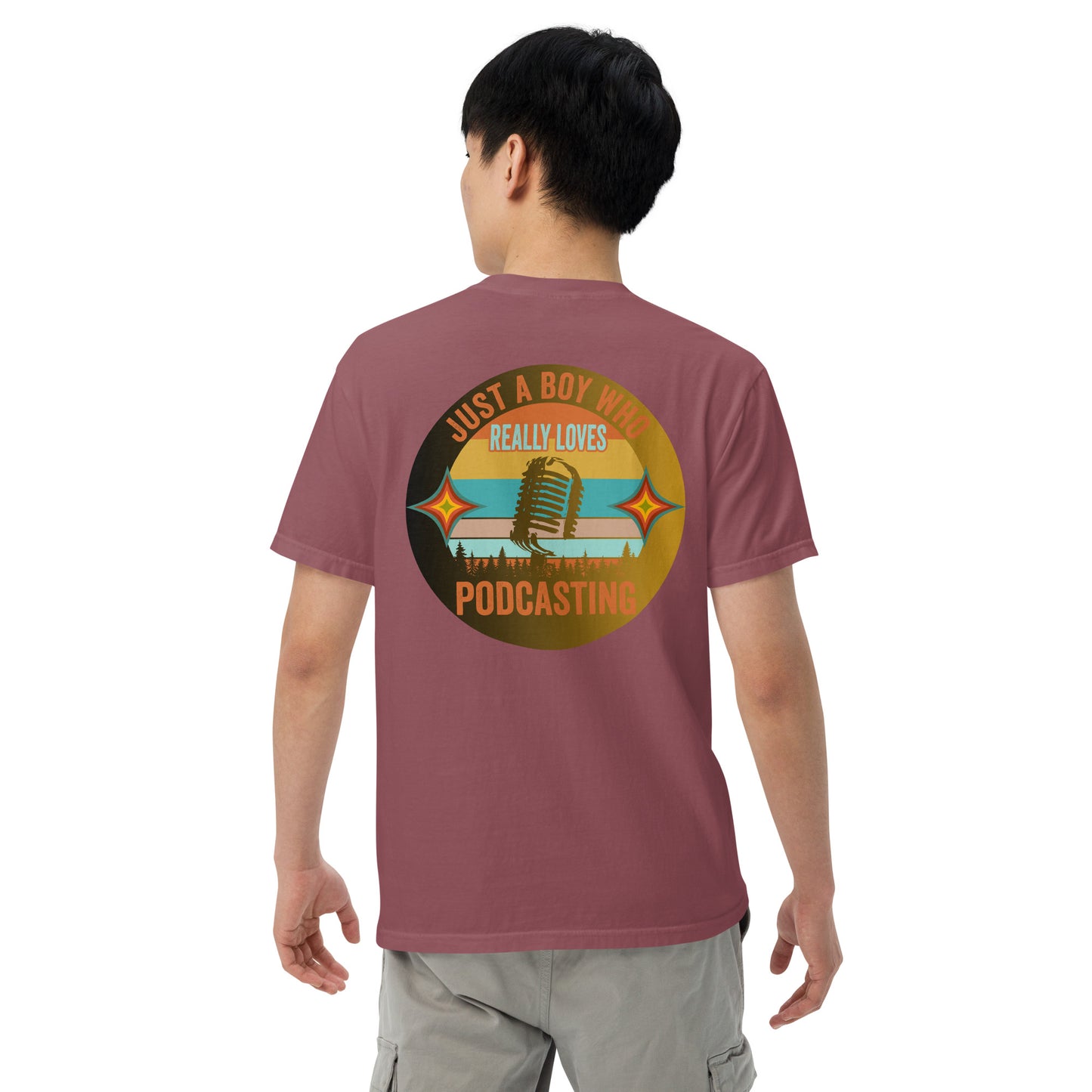 Just A Boy Who Loves Podcasting: Unisex Comfort Wear/Colors Heavyweight T-Shirt