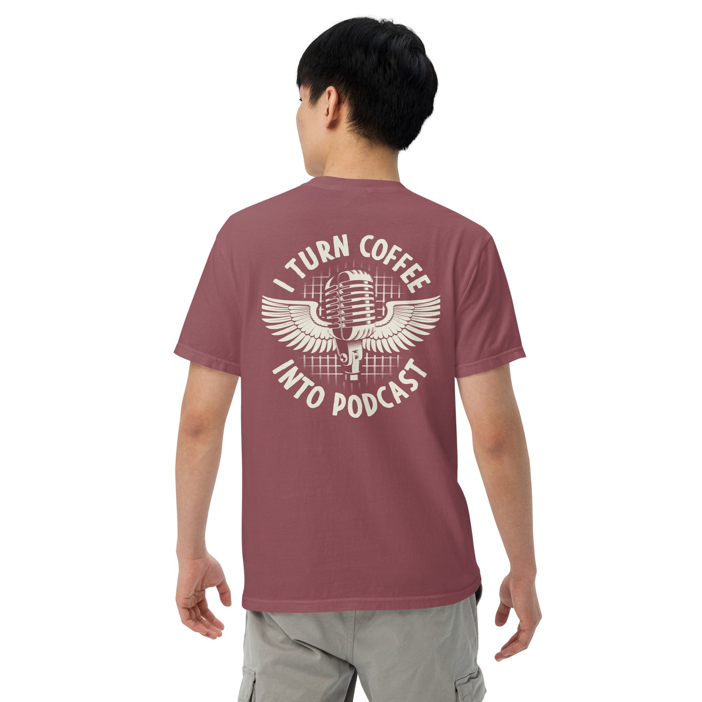 Coffee And Podcast: Unisex Comfort Wear/Colors Heavyweight T-Shirt