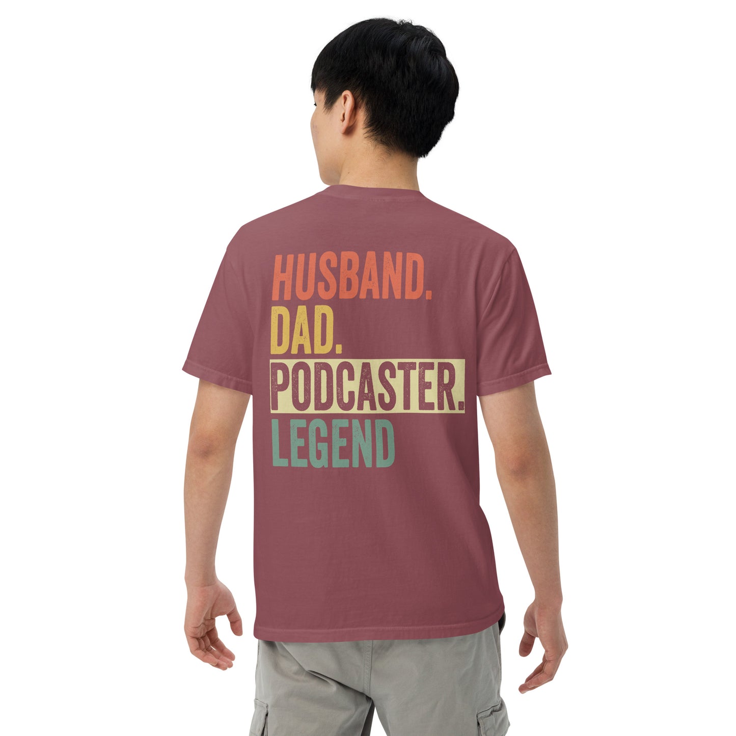 Husband Dad Podcaster: Unisex Comfort Wear/Colors Heavyweight T-Shirt