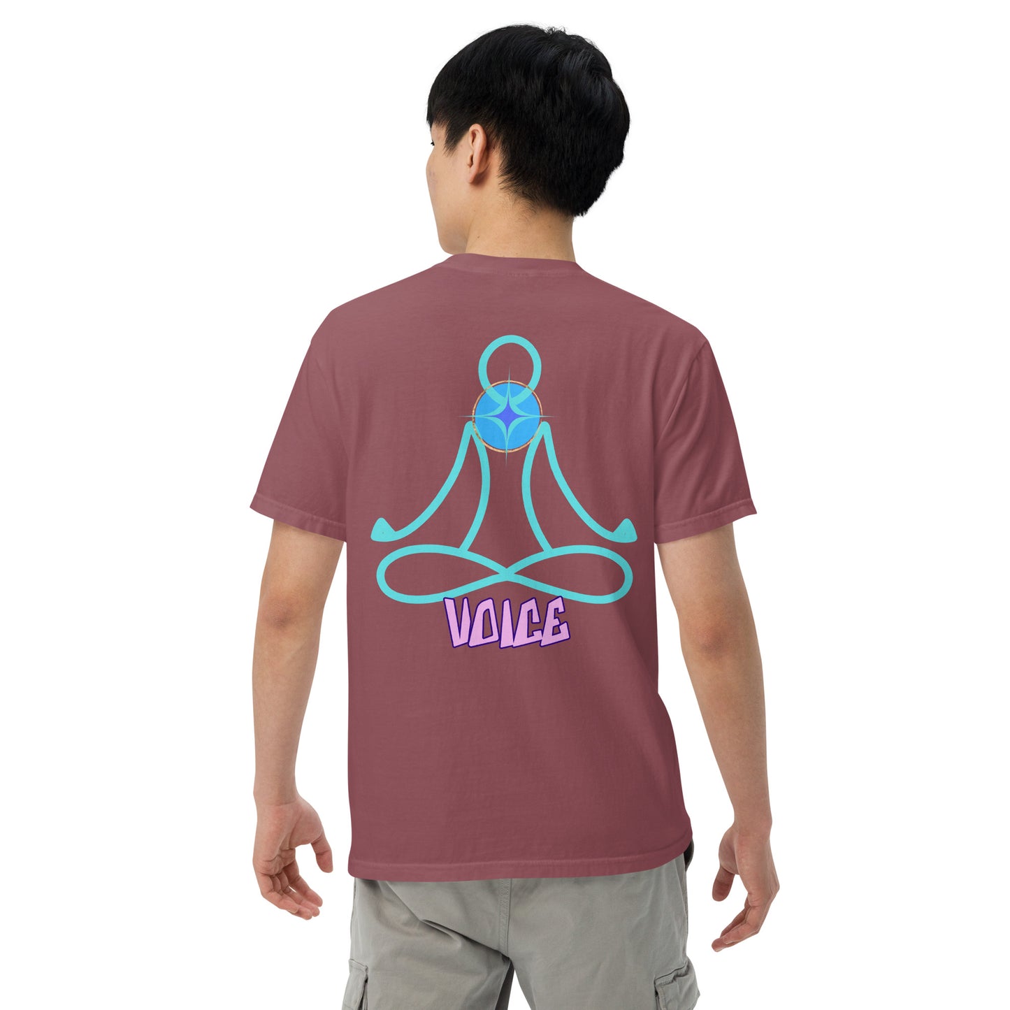 Motivational Affirmation: Yoga Throat 5th Chakra "Voice": Unisex Comfort Wear/Colors Heavyweight T-Shirt