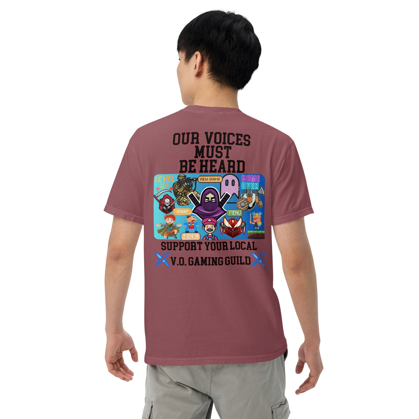 Gaming Guild "Our Voices Must Be Heard": Unisex Comfort Wear/Colors Heavyweight T-Shirt