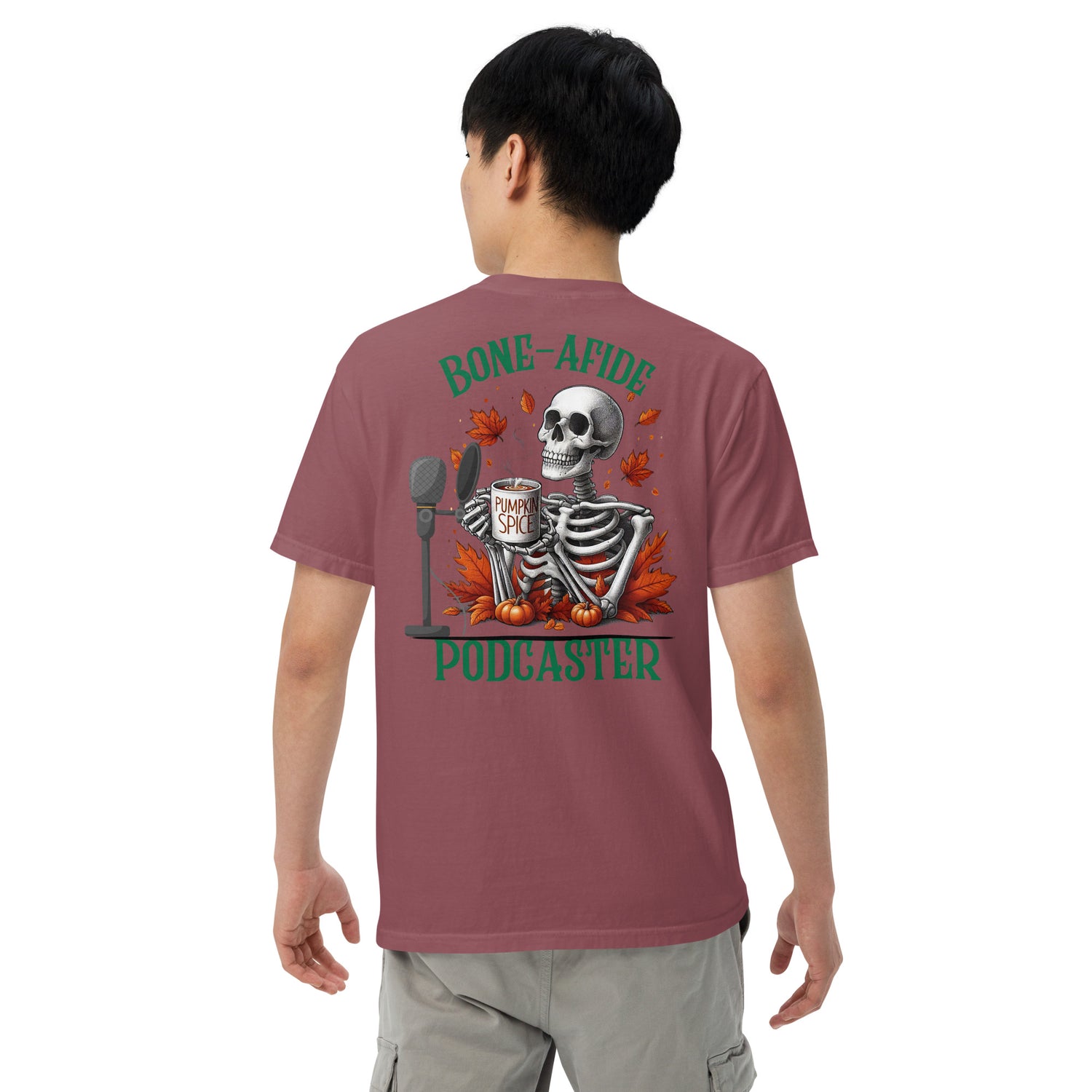 SOTVO Skeleton Sugar Skull Bone-afide Podcaster: Unisex Comfort Wear/Colors Heavyweight T-Shirt