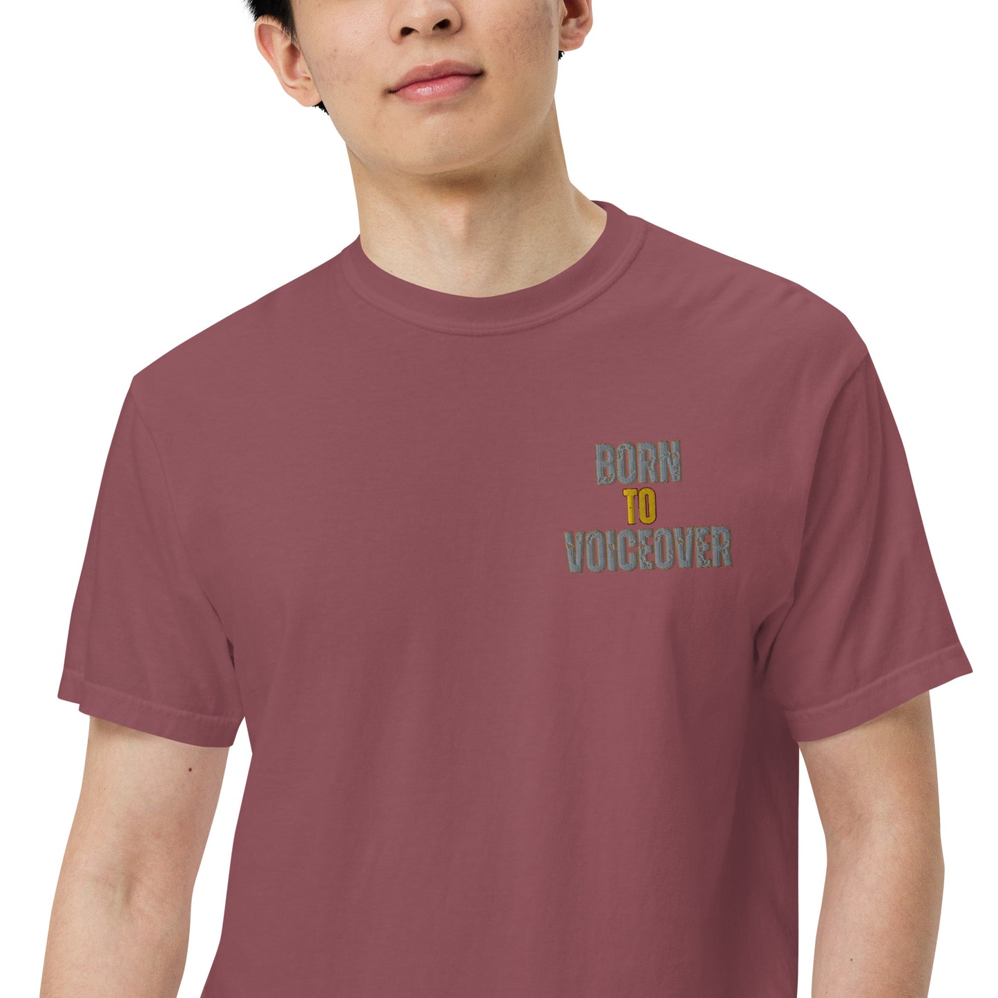 SOTVO Booth Wear: Born To Voiceover: Unisex Comfort Wear/Colors Heavyweight T-Shirt