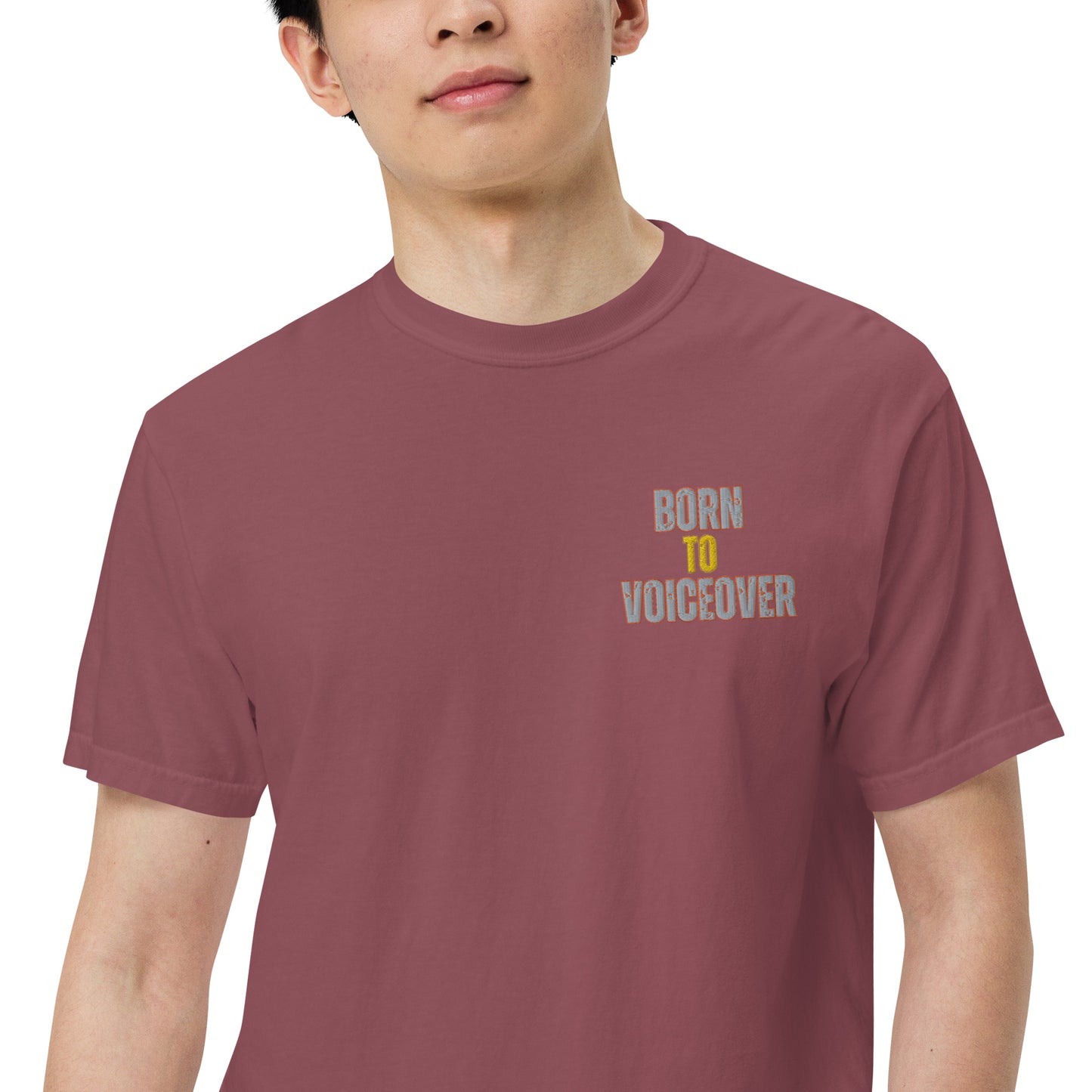 SOTVO Booth Wear: Born To Voiceover Basketball: Unisex Comfort Wear/Colors Heavyweight T-Shirt