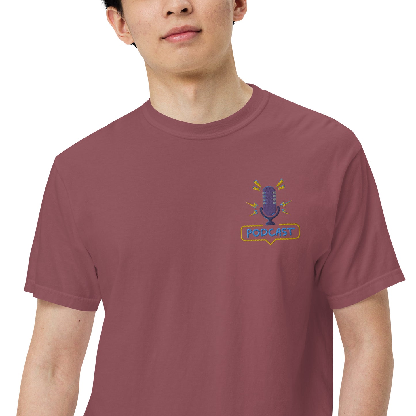 Dad Podcasting: Unisex Comfort Wear/Colors Heavyweight T-Shirt
