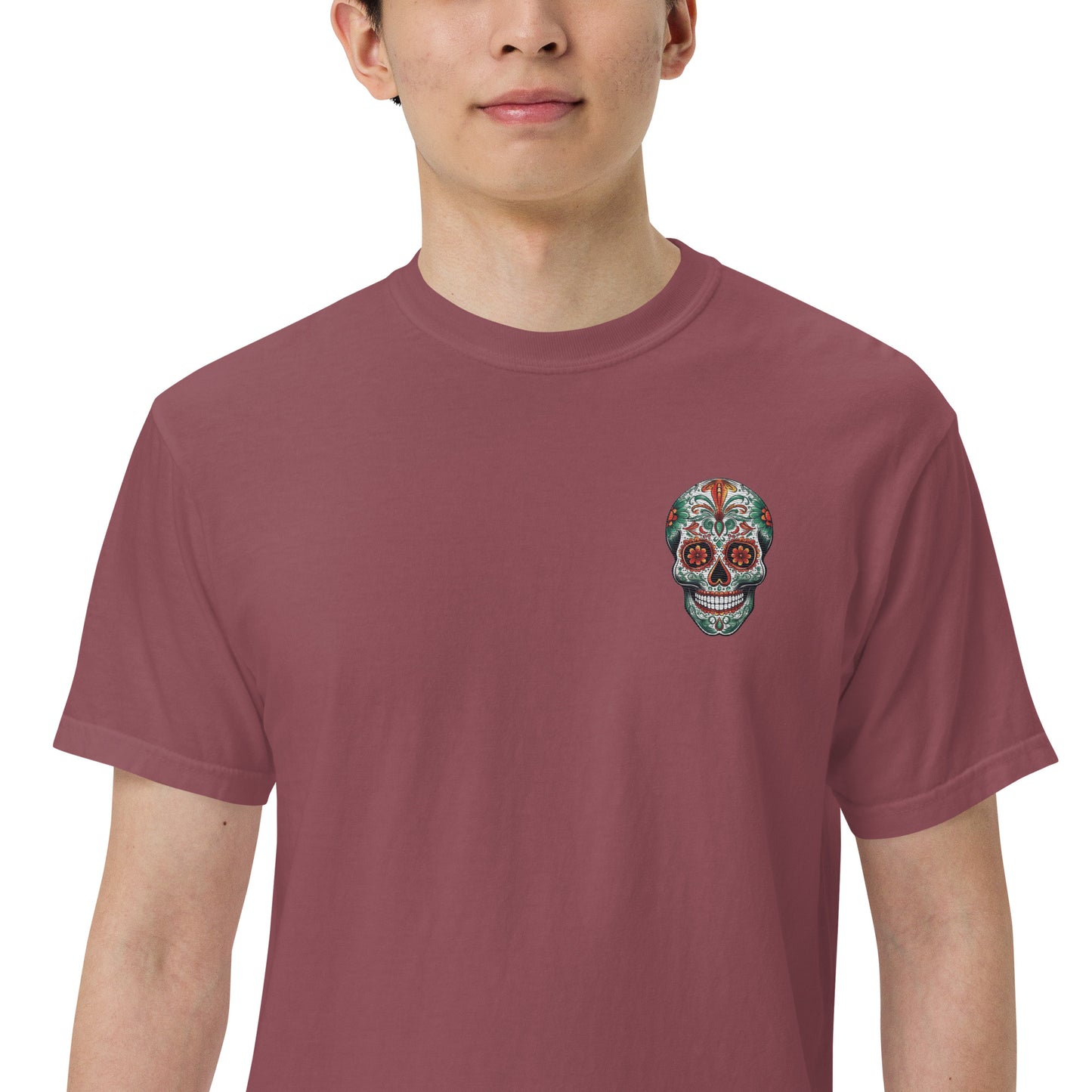 SOTVO Skeleton Sugar Skull Feelin' Spicy VA: Unisex Comfort Wear/Colors Heavyweight T-Shirt