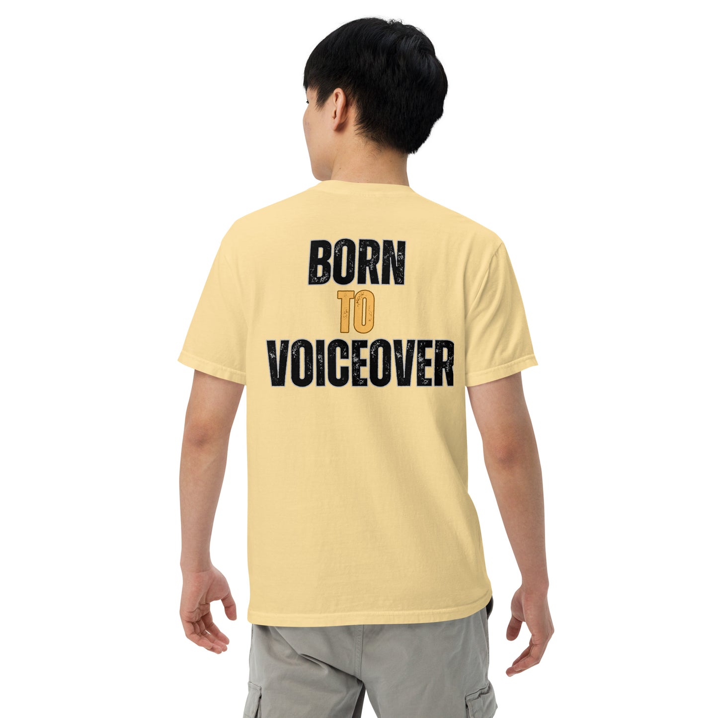 SOTVO Booth Wear: Born To Voiceover: Unisex Comfort Wear/Colors Heavyweight T-Shirt