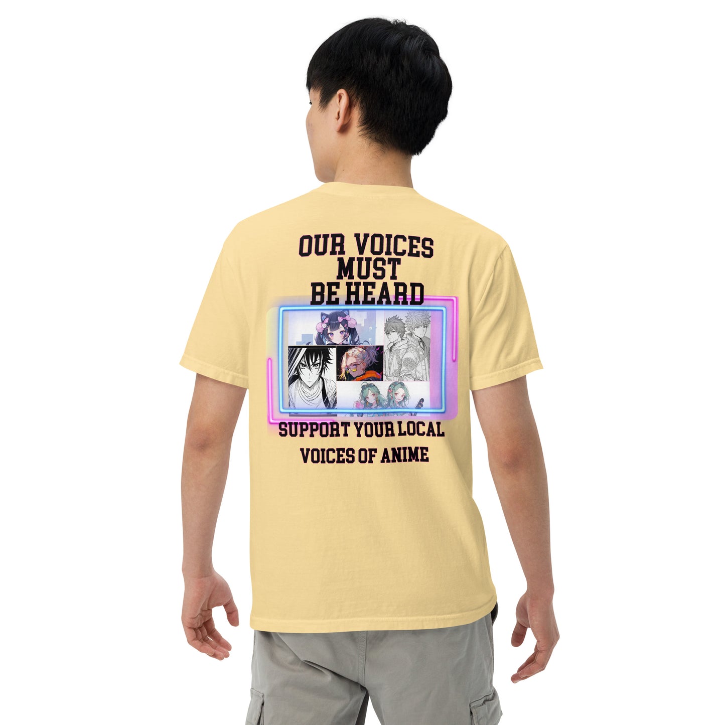 Anime Guild "Our Voices Must Be Heard": Unisex Comfort Wear/Colors Heavyweight T-Shirt