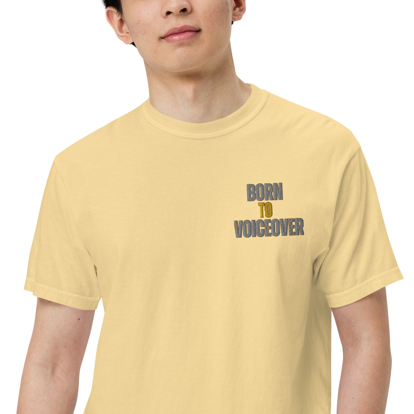 SOTVO Booth Wear: Born To Voiceover: Unisex Comfort Wear/Colors Heavyweight T-Shirt