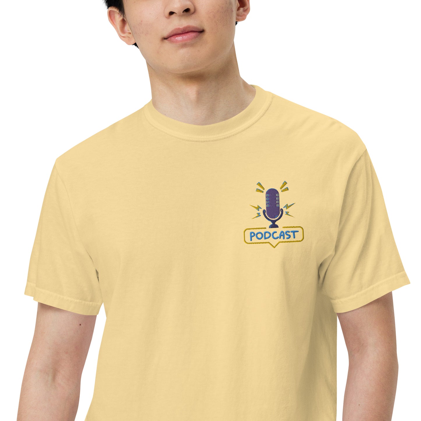 Dad Podcasting: Unisex Comfort Wear/Colors Heavyweight T-Shirt