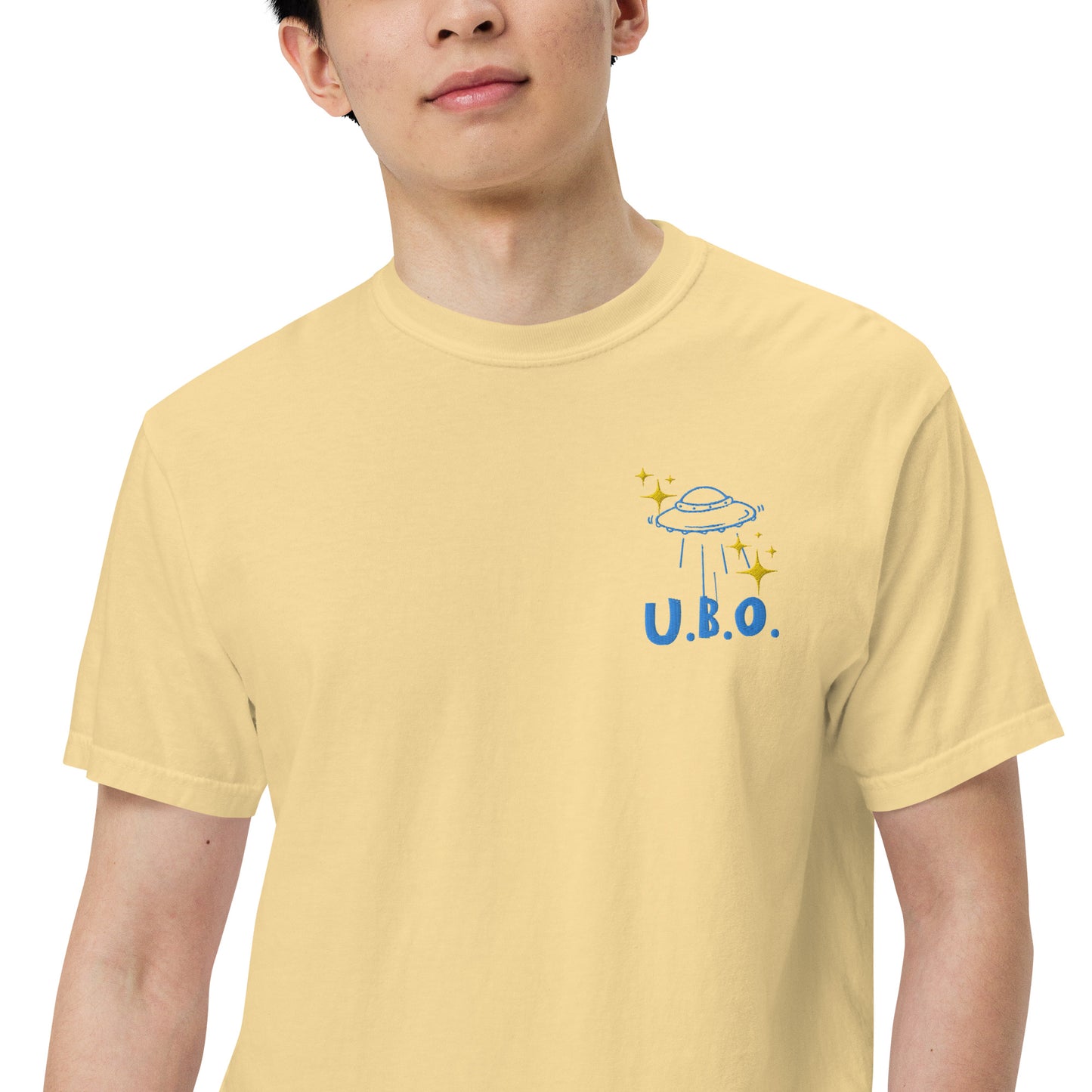 U.B.O. Unidentified BOOTH OVERLORD: Unisex Comfort Wear/Colors Heavyweight T-Shirt