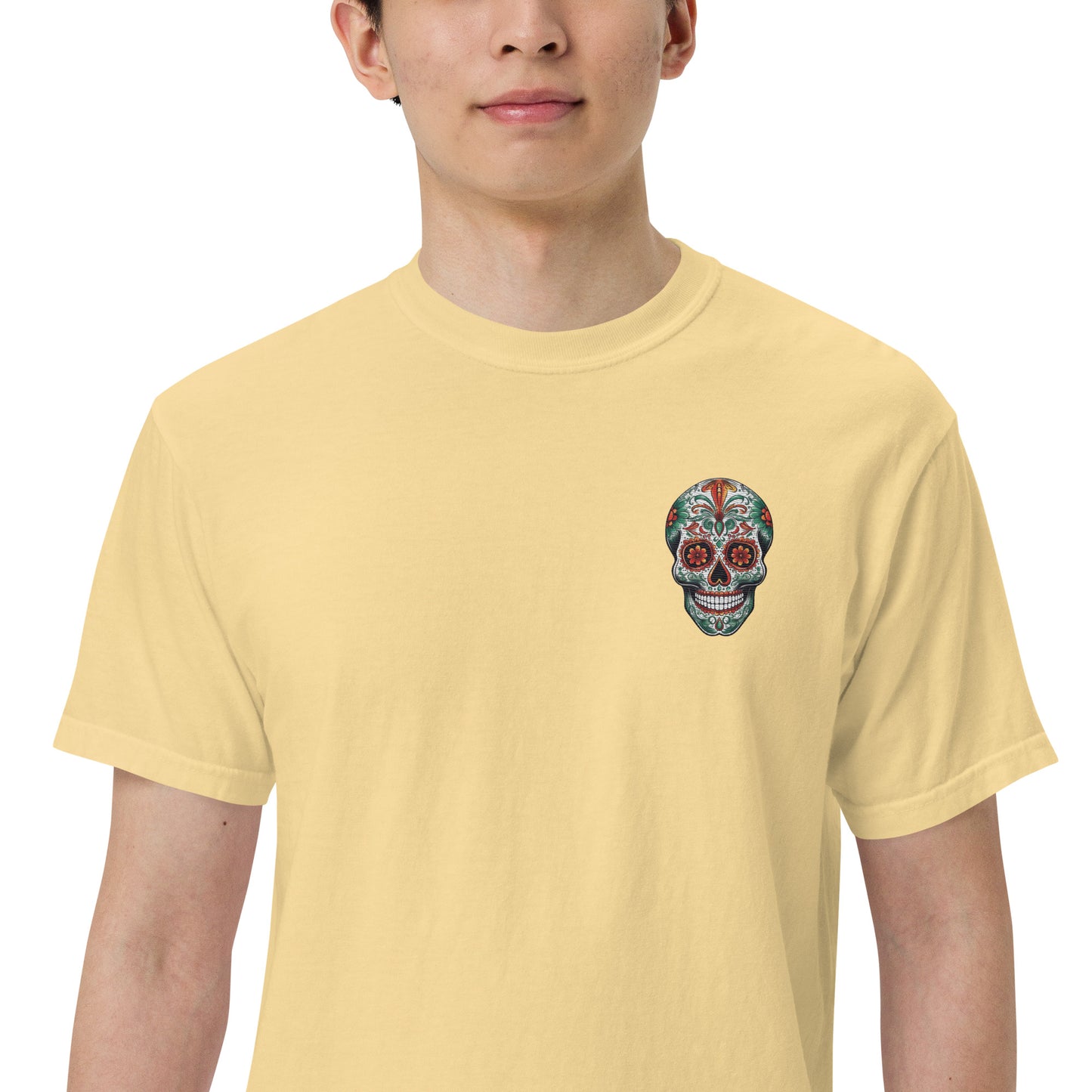 SOTVO Skeleton Sugar Skull Feelin' Spicy VA: Unisex Comfort Wear/Colors Heavyweight T-Shirt