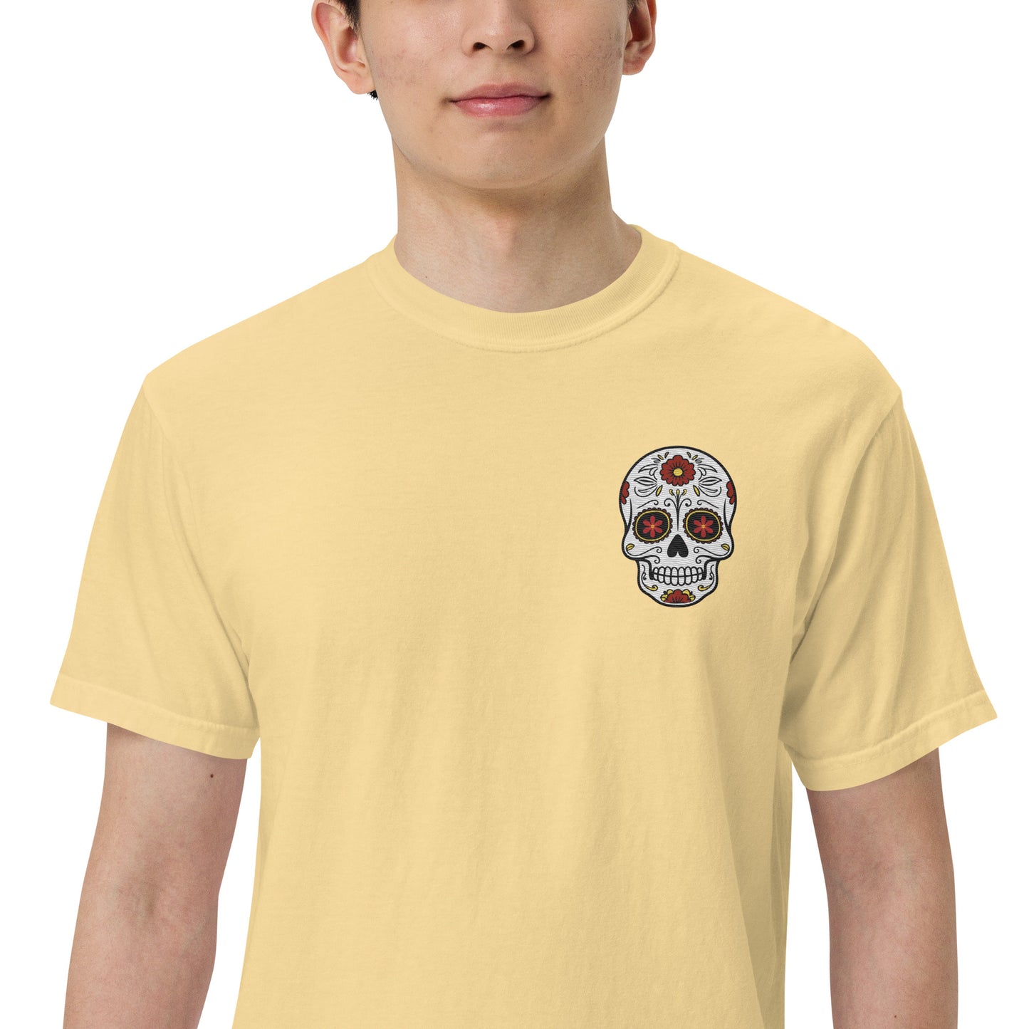 SOTVO Skeleton Sugar Skull Bone-afide Voice Actor: Unisex Comfort Wear/Colors Heavyweight T-Shirt