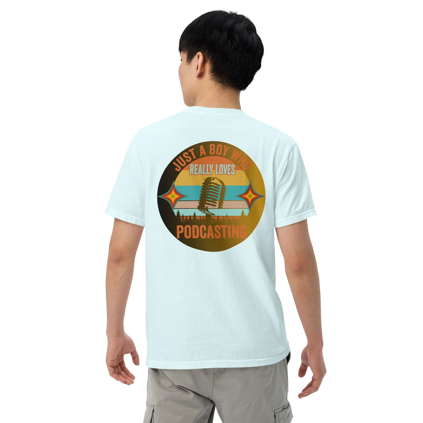 Just A Boy Who Loves Podcasting: Unisex Comfort Wear/Colors Heavyweight T-Shirt