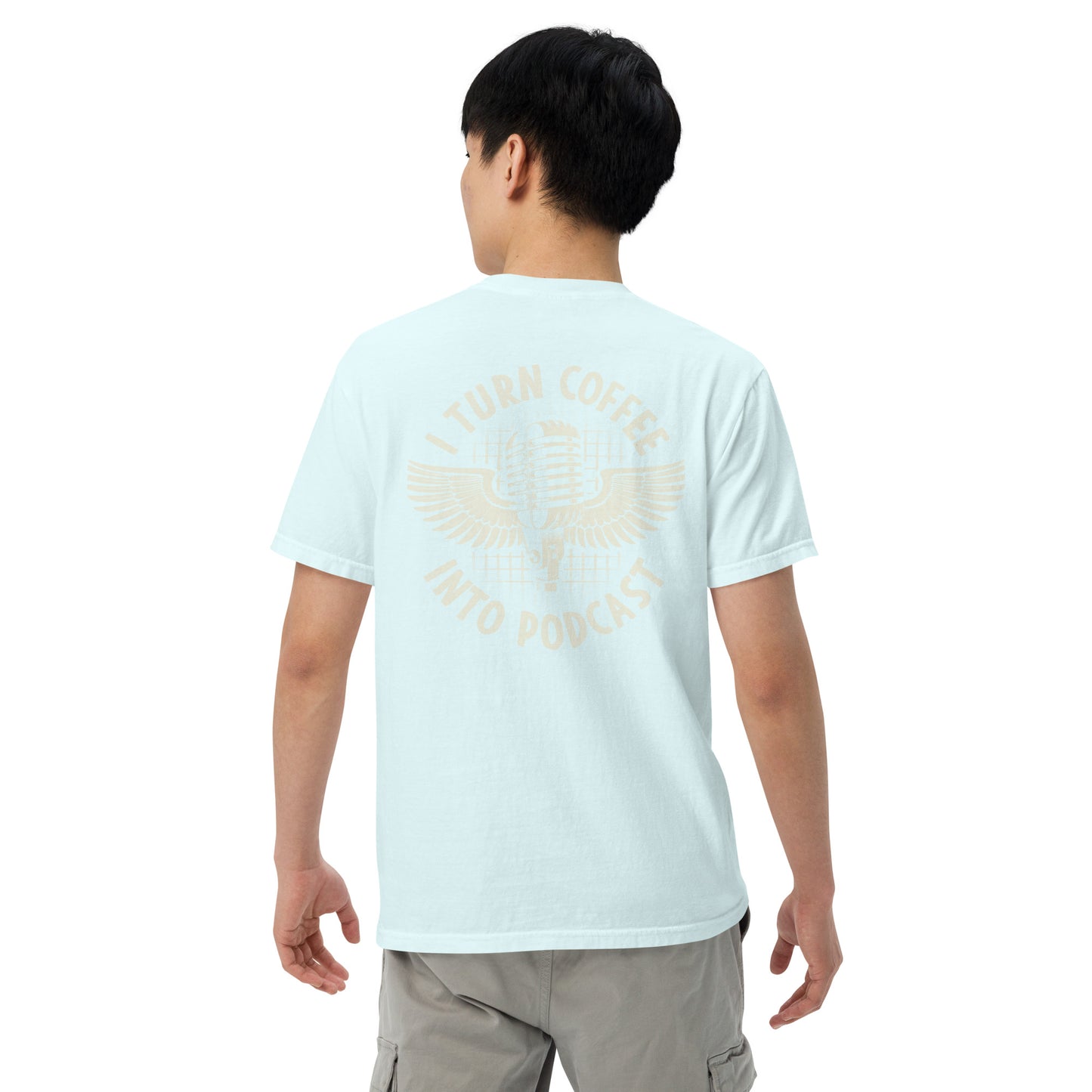 Coffee And Podcast: Unisex Comfort Wear/Colors Heavyweight T-Shirt