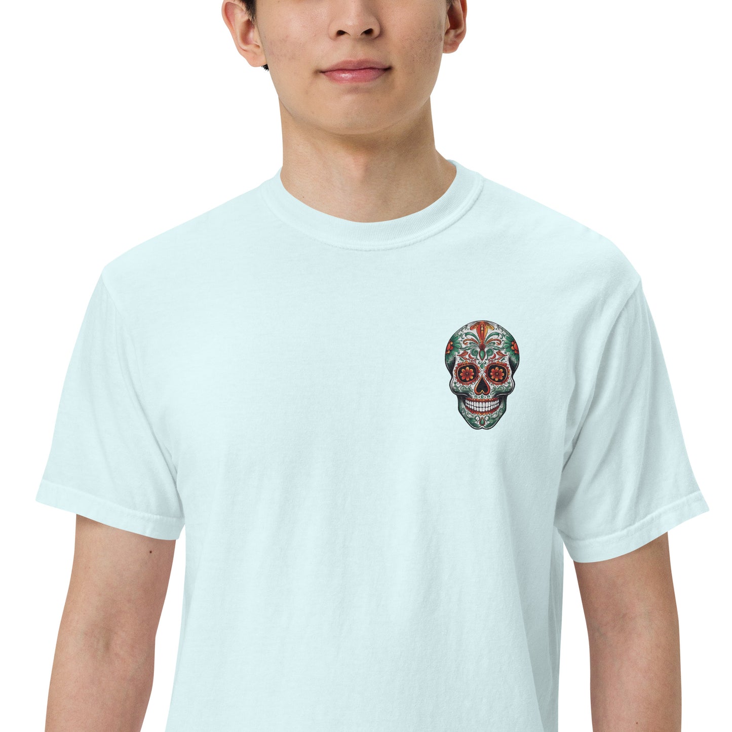 SOTVO Skeleton Sugar Skull Feelin' Spicy Podcaster: Unisex Comfort Wear/Colors Heavyweight T-Shirt