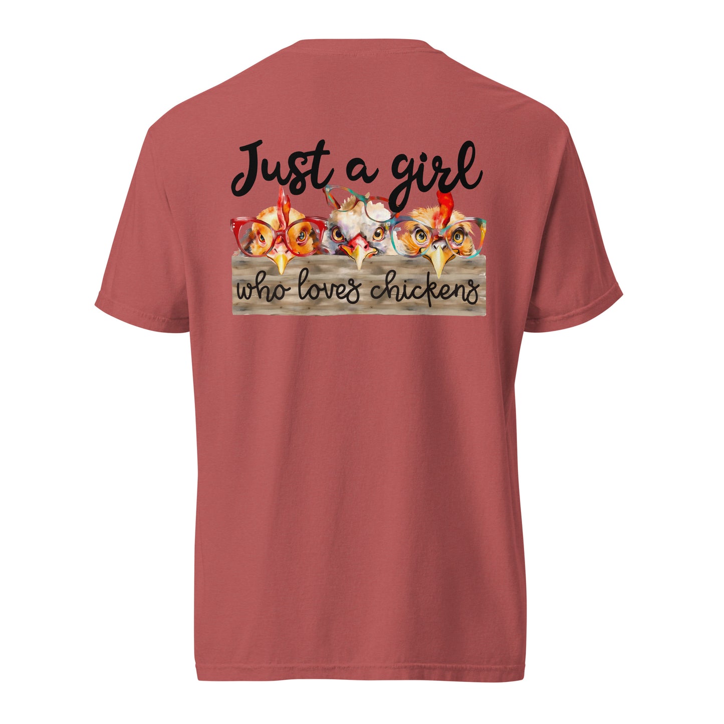 Cute Country Girl Fun Chickens: Unisex Comfort Wear/Colors Heavyweight T-Shirt