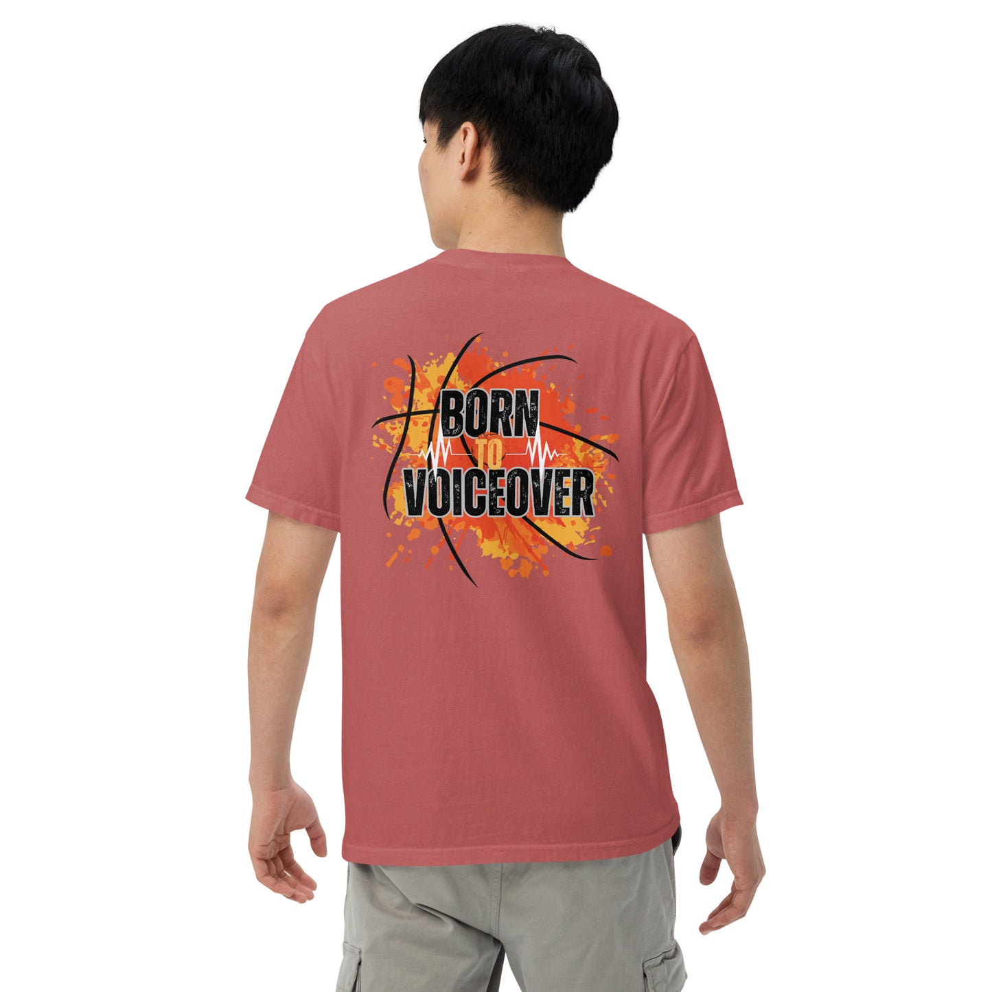 SOTVO Booth Wear: Born To Voiceover Basketball: Unisex Comfort Wear/Colors Heavyweight T-Shirt