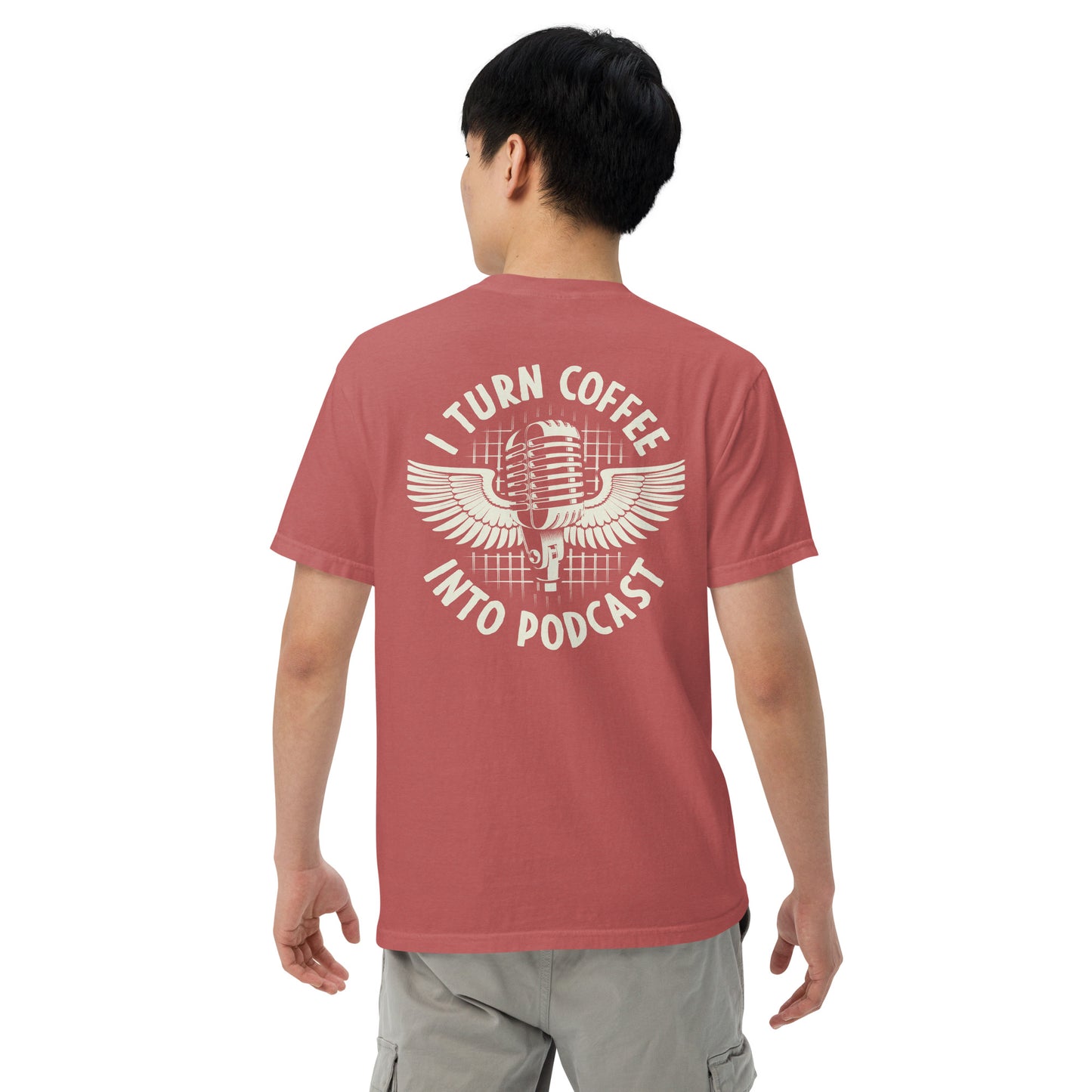 Coffee And Podcast: Unisex Comfort Wear/Colors Heavyweight T-Shirt