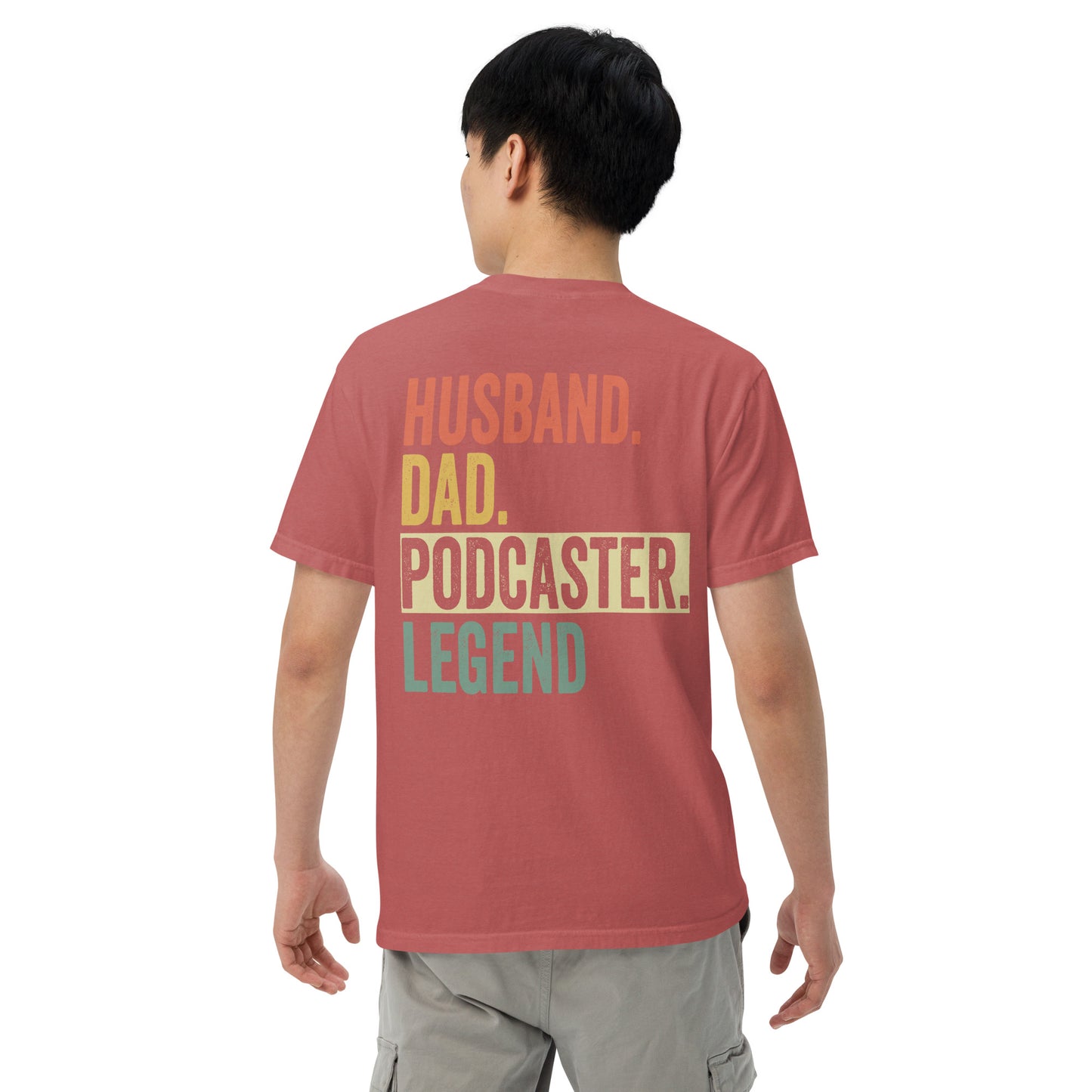 Husband Dad Podcaster: Unisex Comfort Wear/Colors Heavyweight T-Shirt