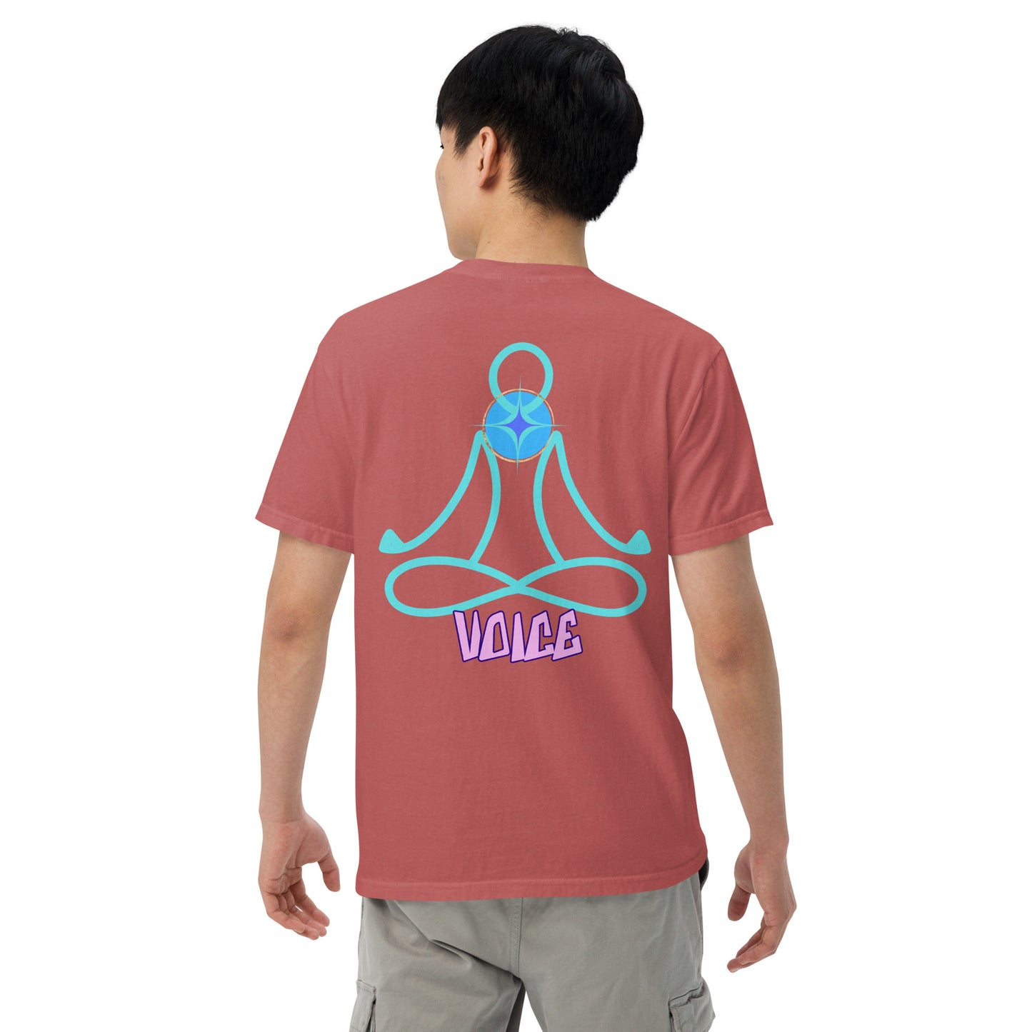 Motivational Affirmation: Yoga Throat 5th Chakra "Voice": Unisex Comfort Wear/Colors Heavyweight T-Shirt