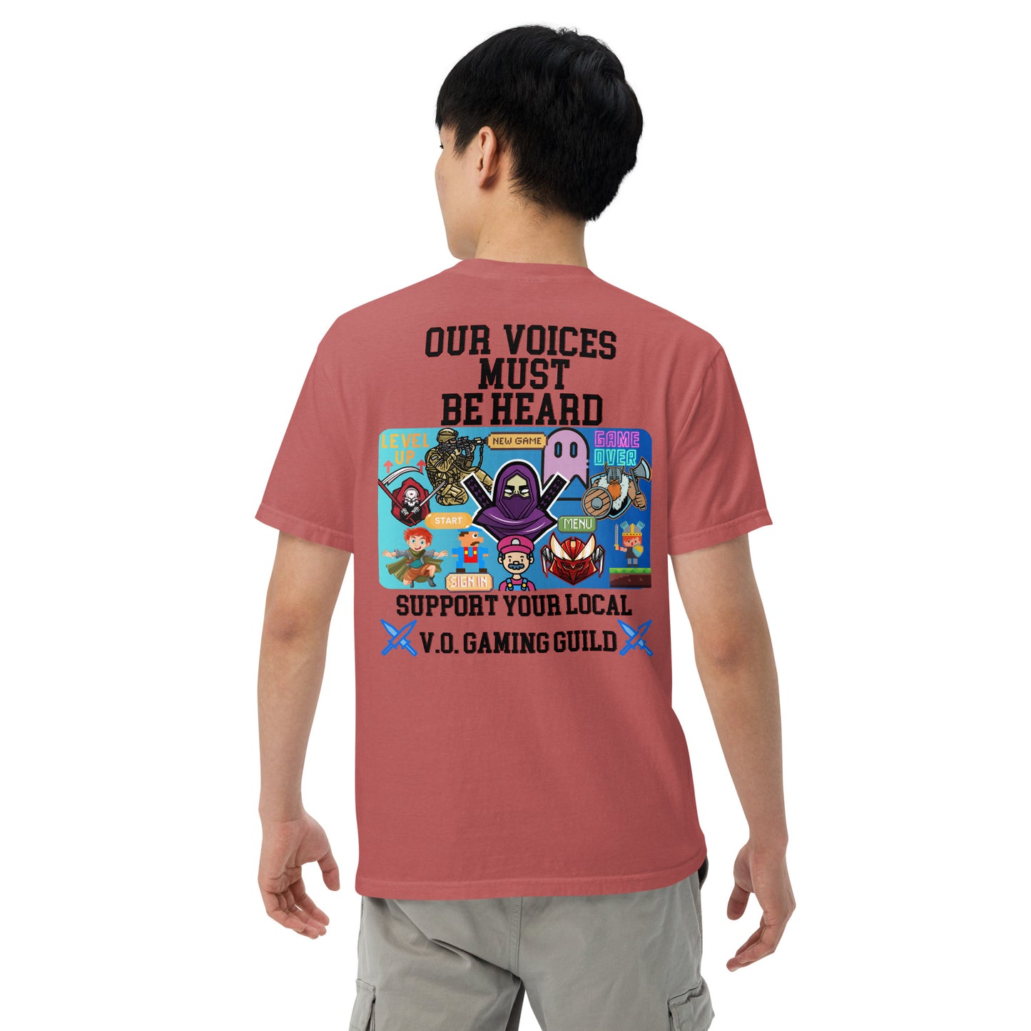 Gaming Guild "Our Voices Must Be Heard": Unisex Comfort Wear/Colors Heavyweight T-Shirt