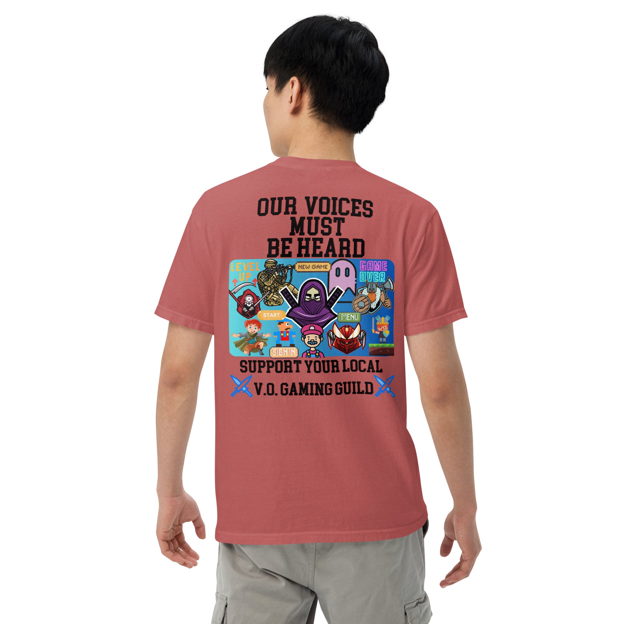 Gaming Guild &quot;Our Voices Must Be Heard&quot;: Unisex Comfort Wear/Colors Heavyweight T-Shirt