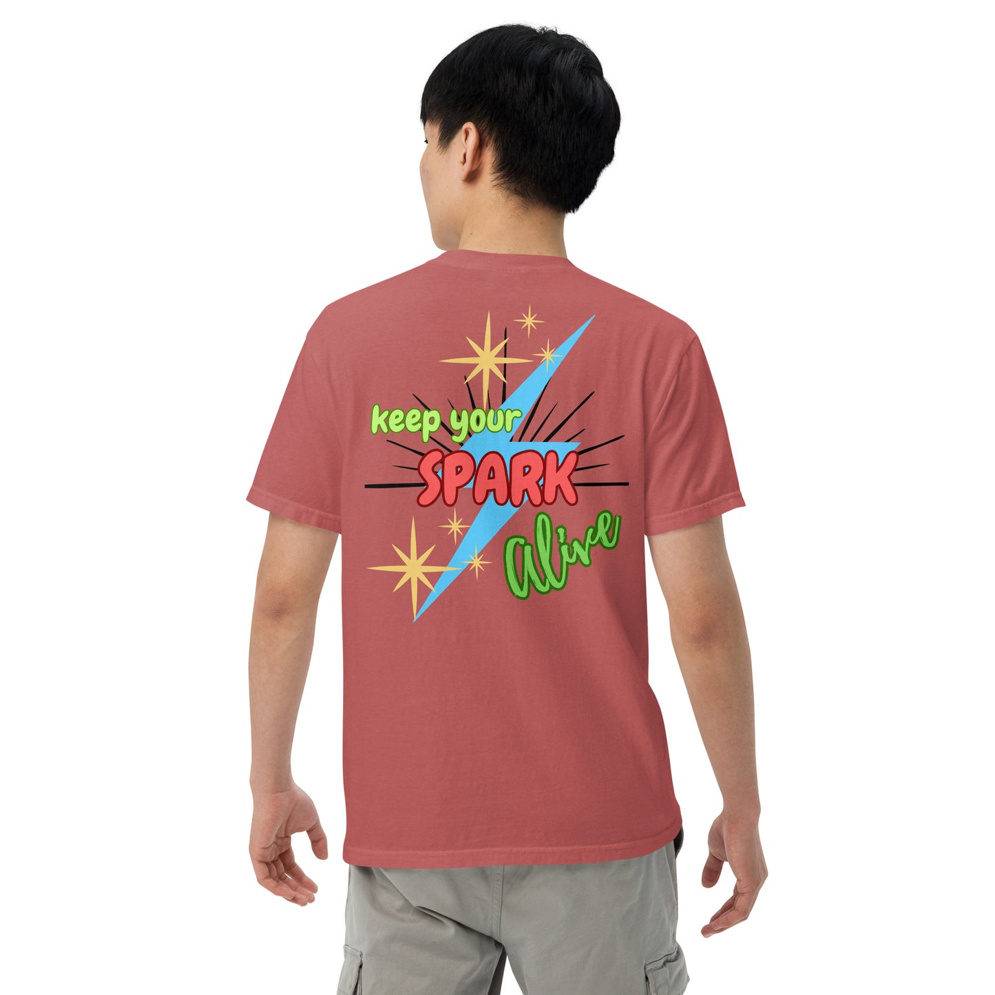 Motivational Affirmation "Keep Your Spark Alive": Unisex Comfort Wear/Colors Heavyweight T-Shirt